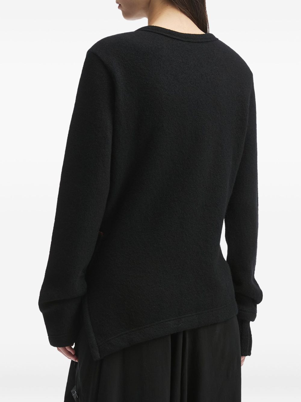 asymmetric-pocket wool sweater - 4