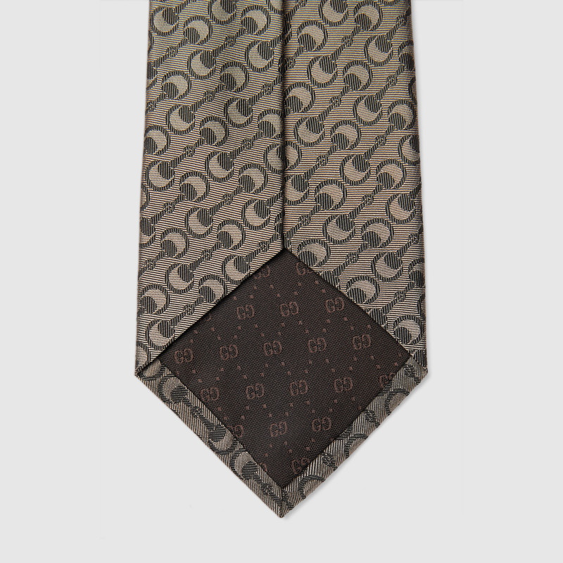 Horsebit silk jacquard tie 5