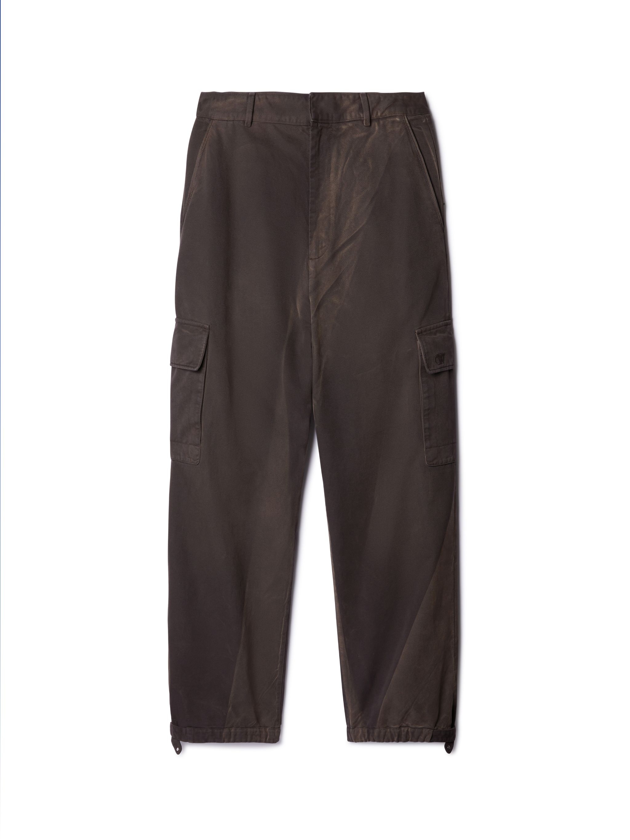 Ow Emb Garmdyed Cargo Pant Anthracite An - 1