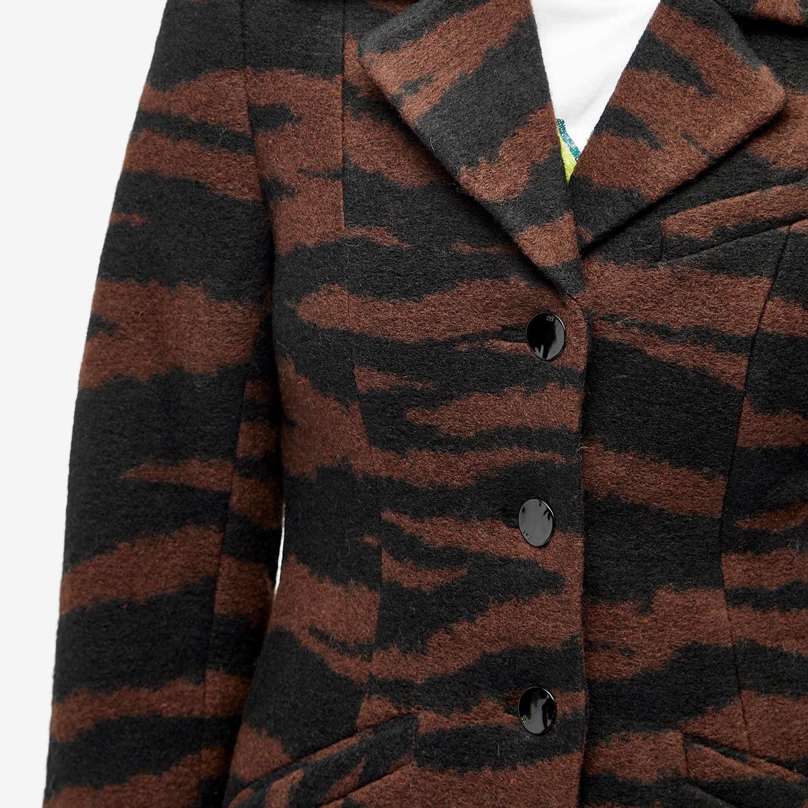 GANNI GANNI Wool Jacquard Fitted Coat endclothing REVERSIBLE