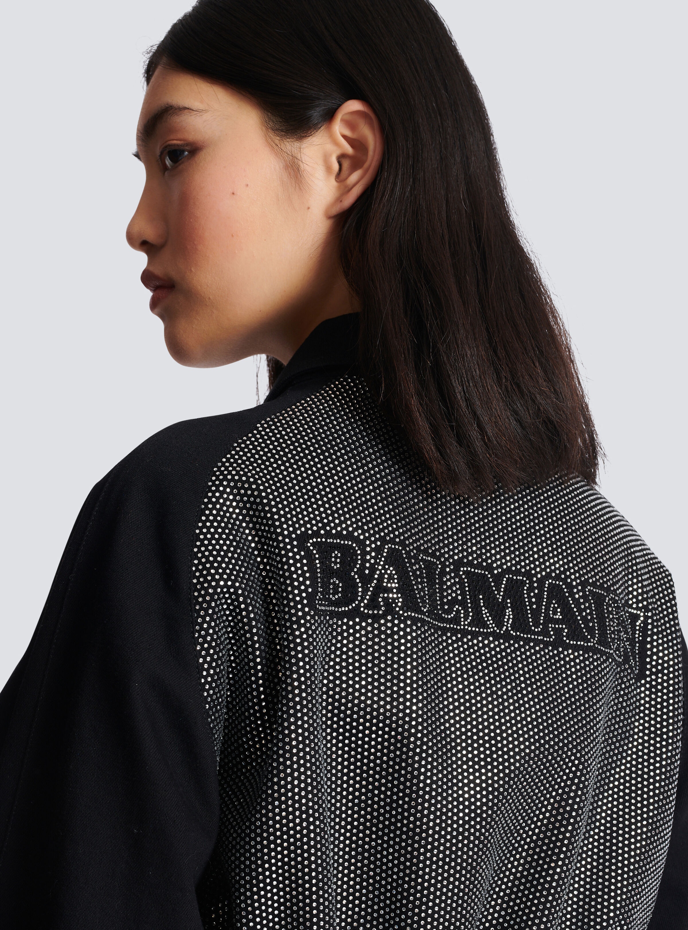 Cropped Balmain jacket with rhinestones - 6