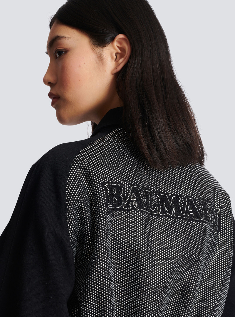 Cropped Balmain jacket with rhinestones 6