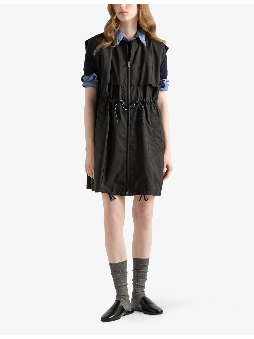 Triangle-Logo Re-Nylon Mini Dress - 2