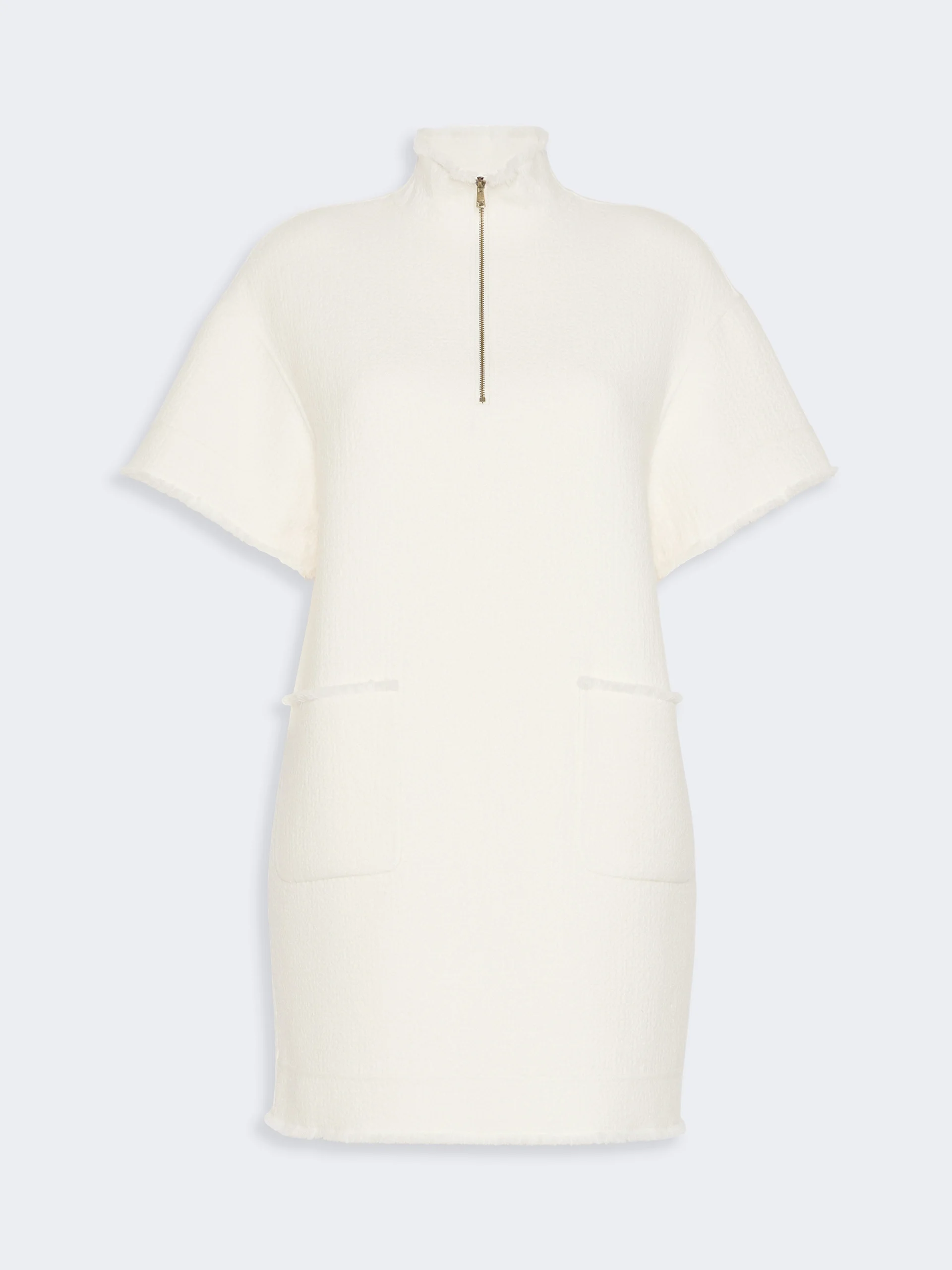 SAVANA Wool jersey sweatshirt dress - WHITE - 1