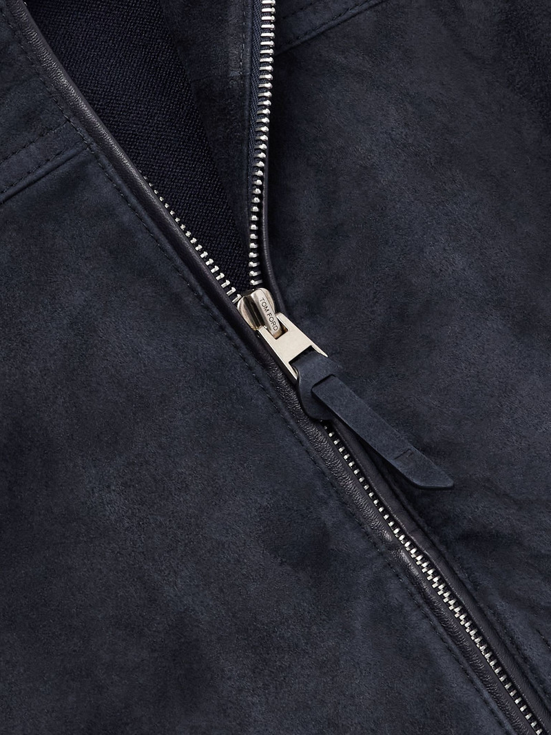 Slim-Fit Suede and Merino Wool and Cashmere-Blend Jacket Navy 5