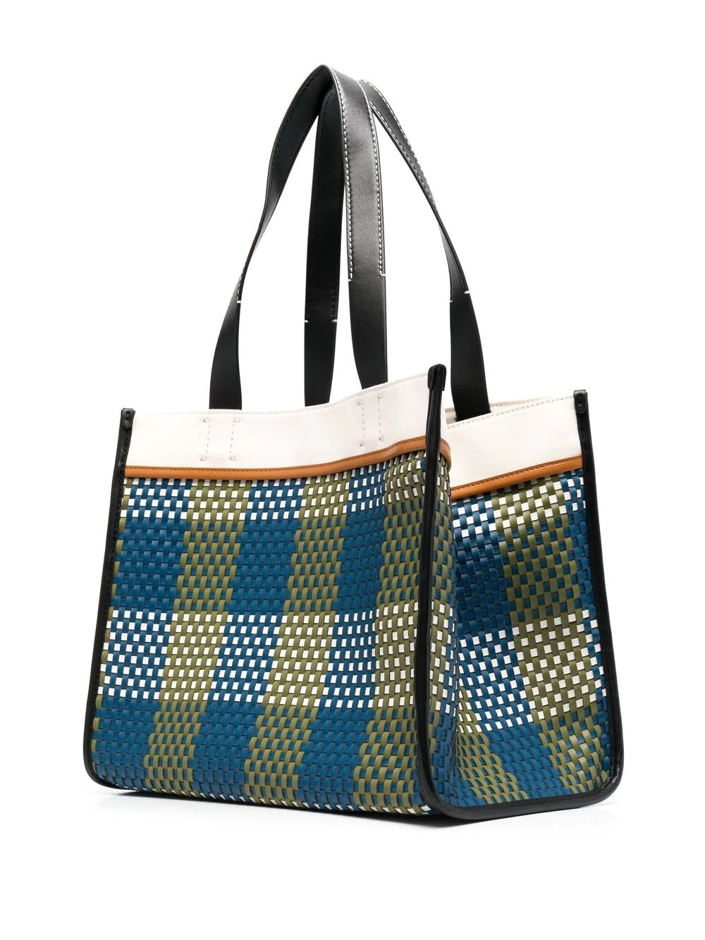 woven leather shoulder bag - 3