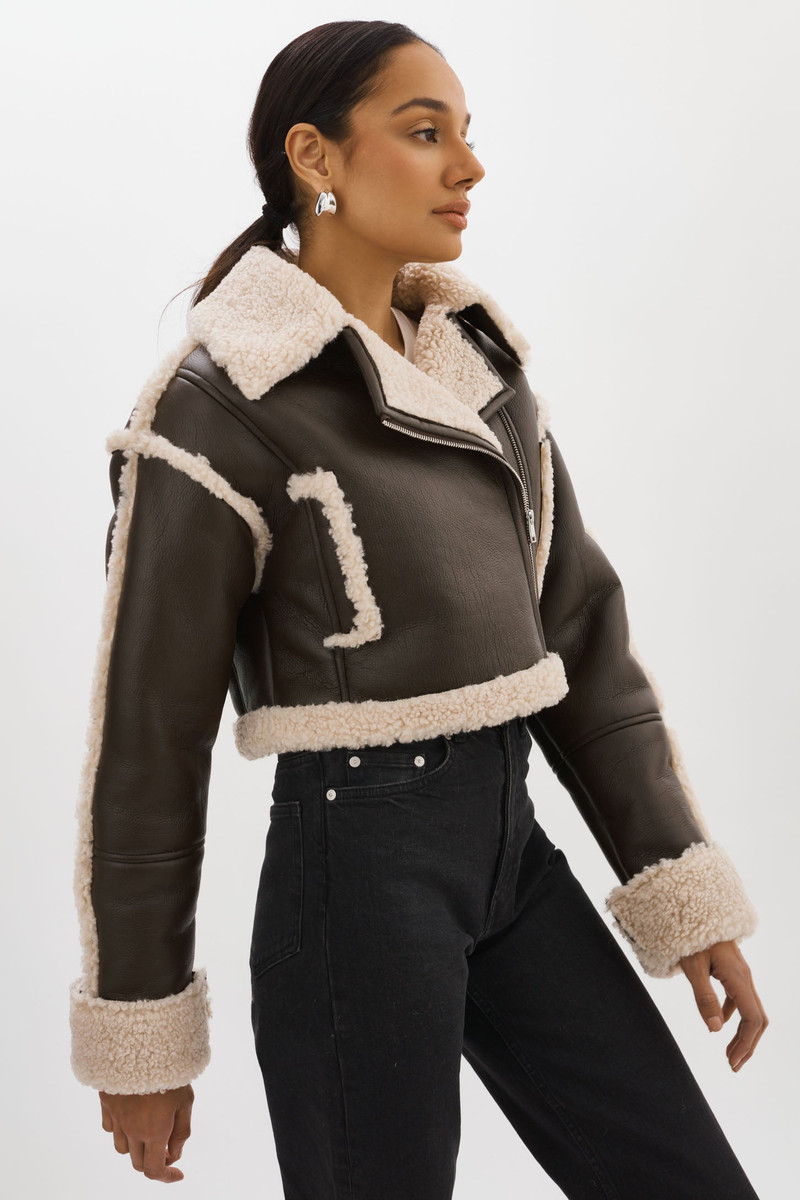 ADRINA | Faux Shearling Crop Jacket 5