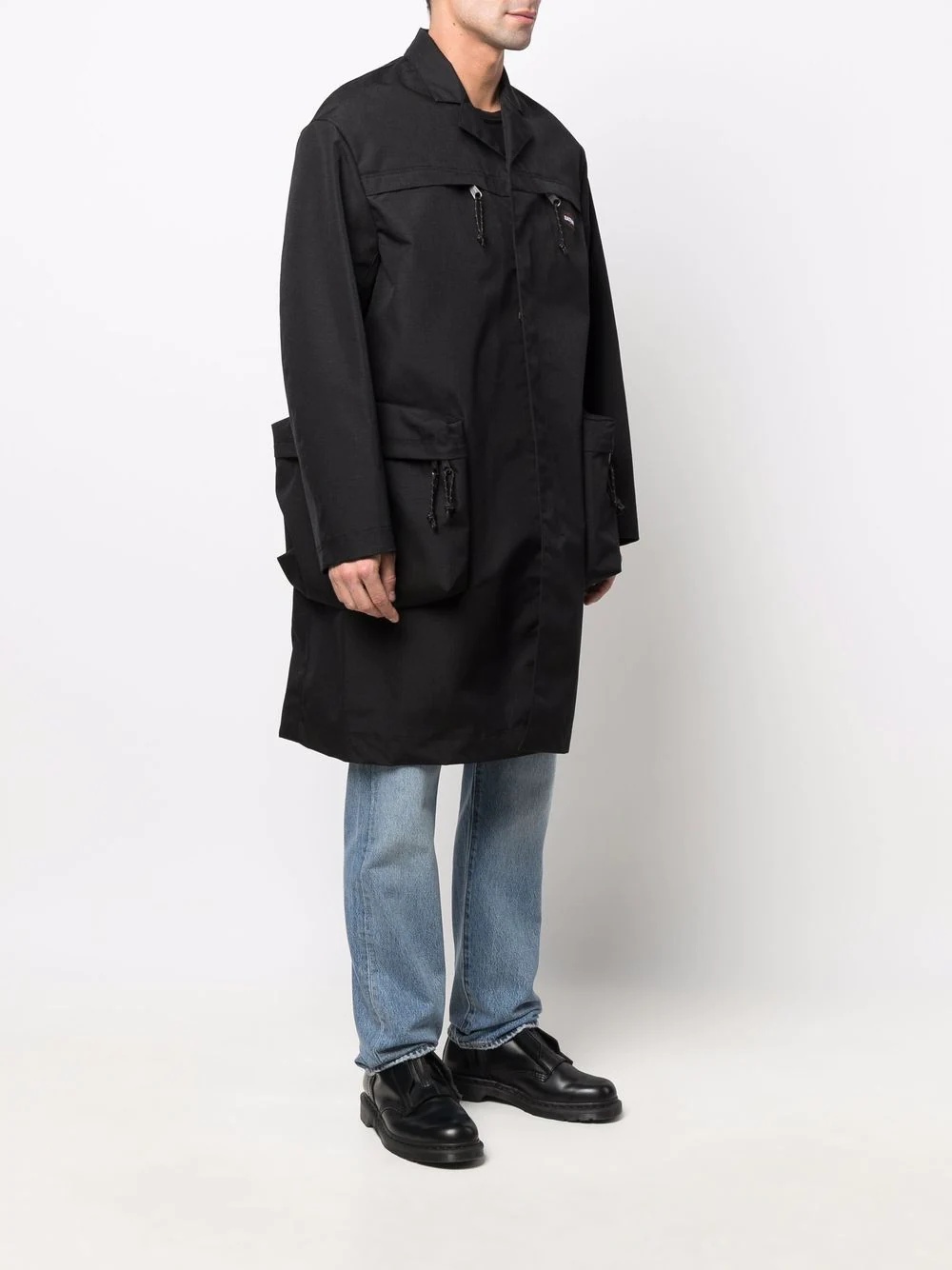 pouch pocket detailed coat - 3