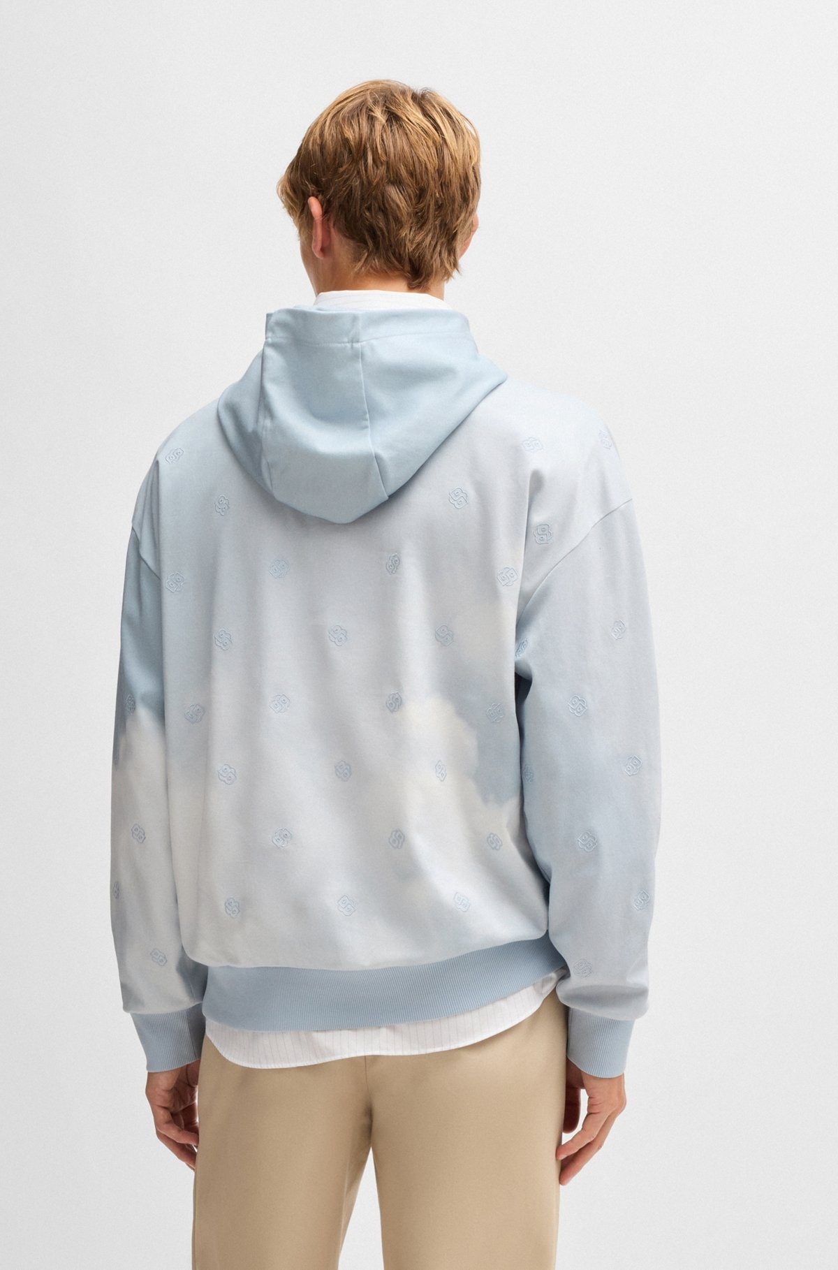 CLOUD-ARTWORK HOODIE WITH DOUBLE B MONOGRAMS - 5