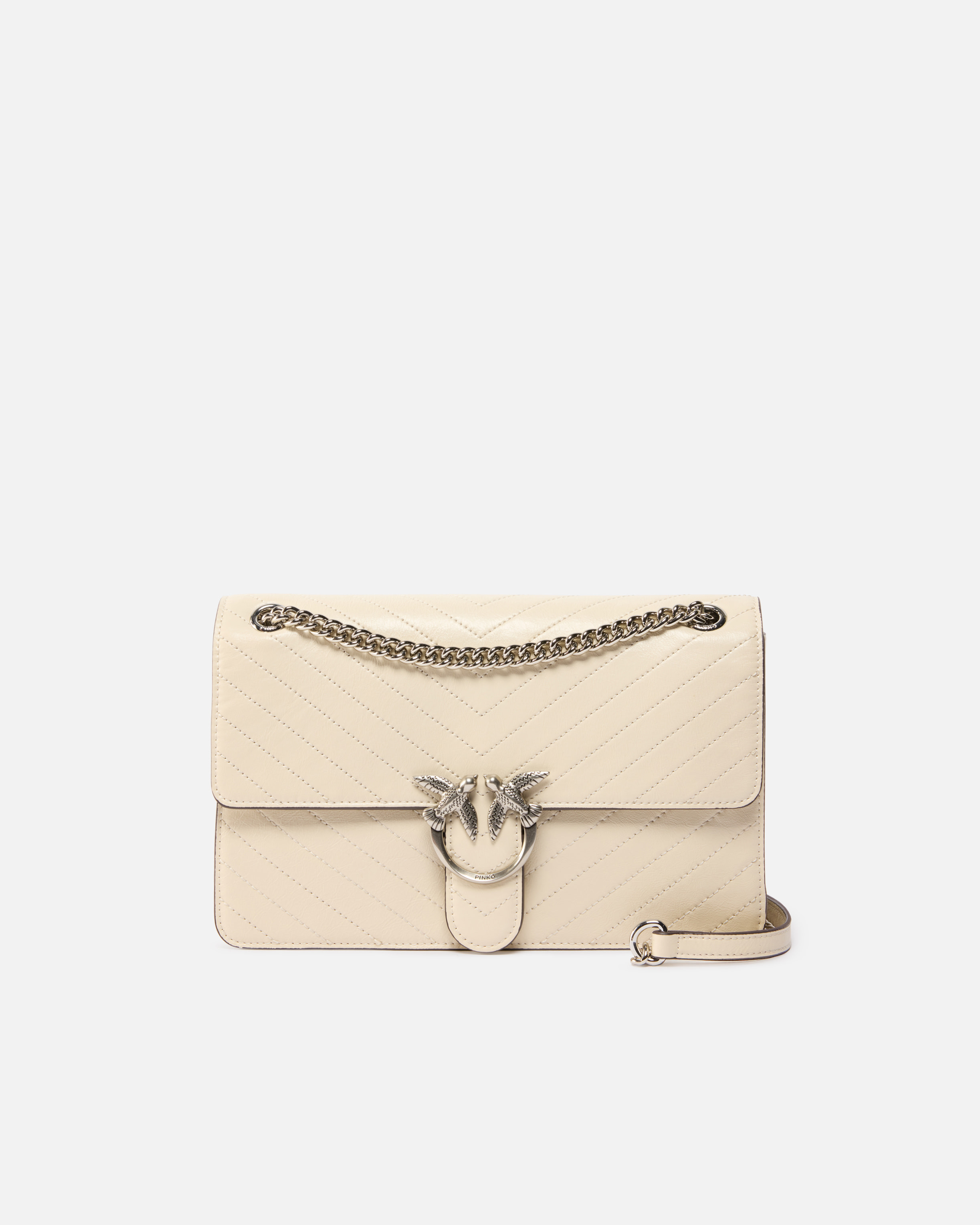 SHOULDER BAG IN WRINKLED CALFSKIN WITH CONTRASTING TRIM - 1