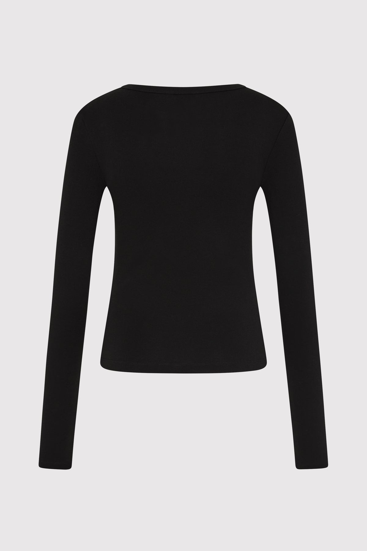 Organic Cotton Long Sleeve Top - Jet Black - 6