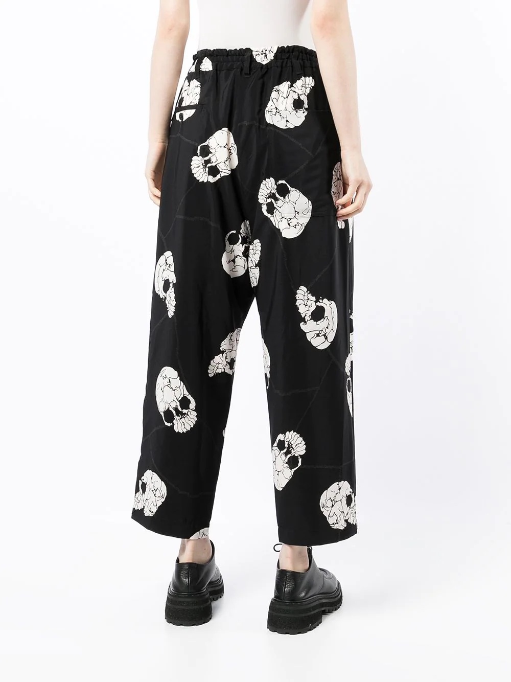 skull-print tapered trousers - 4
