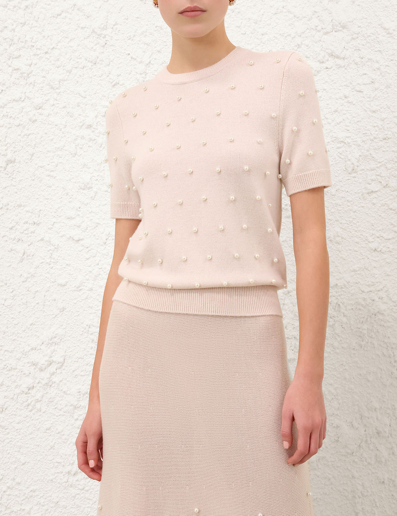 Zimmermann HYPNOTIC BEADED KNIT TEE outlook