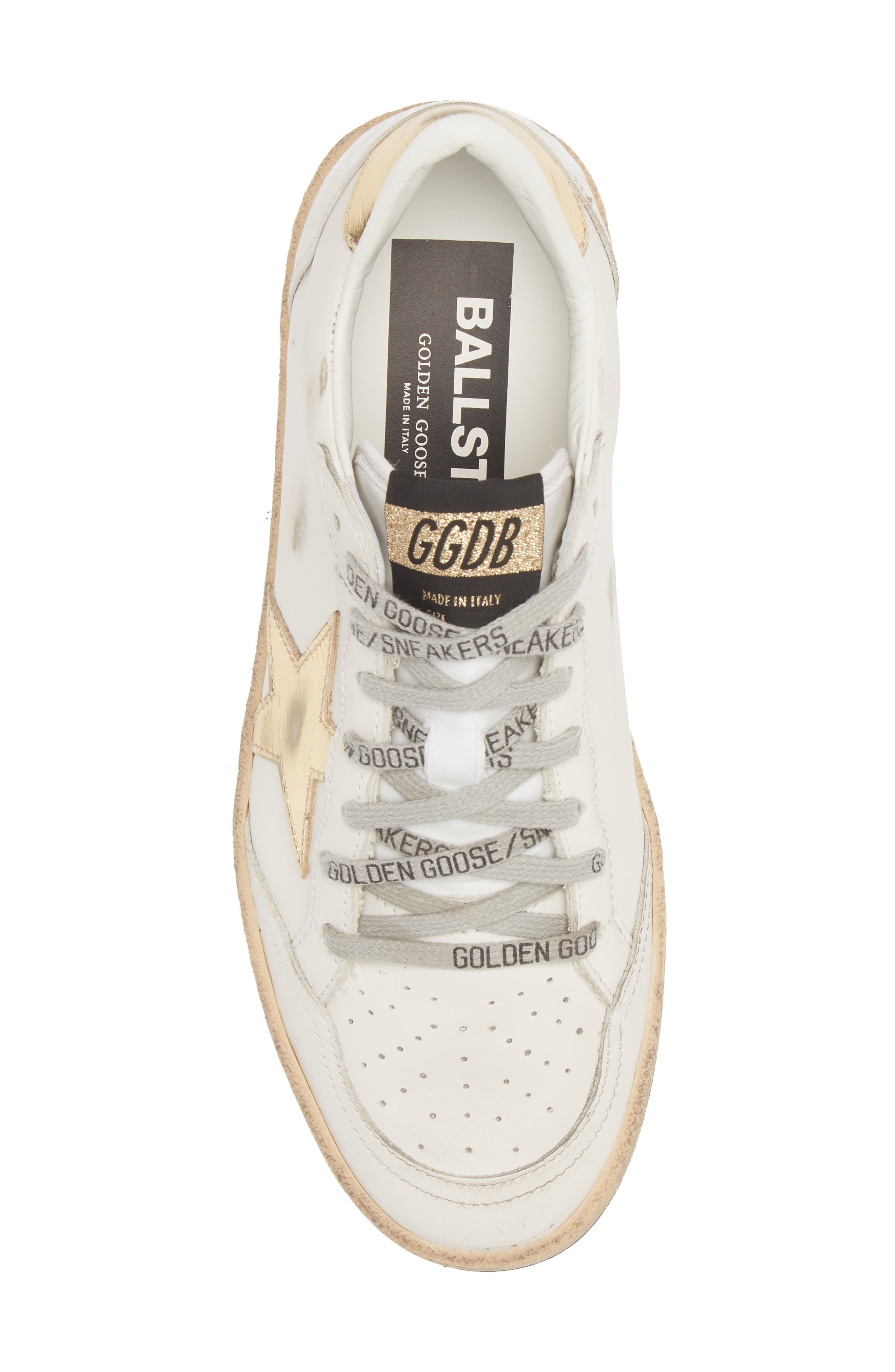 Golden Goose Ball Star Low Top Sneaker in Milk/Gold at Nordstrom - 5