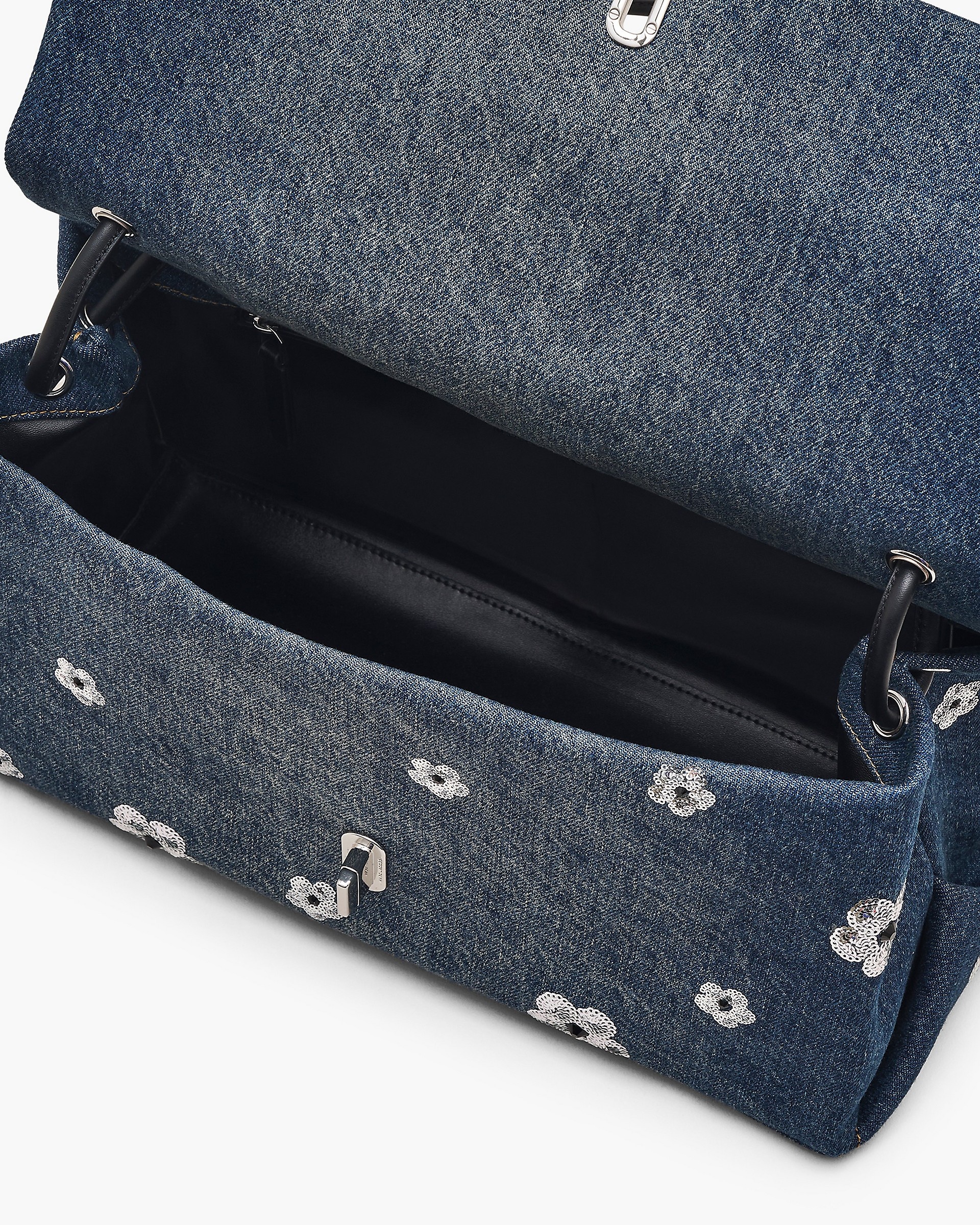 THE SEQUIN DAISY DENIM LARGE DUAL BAG - 5