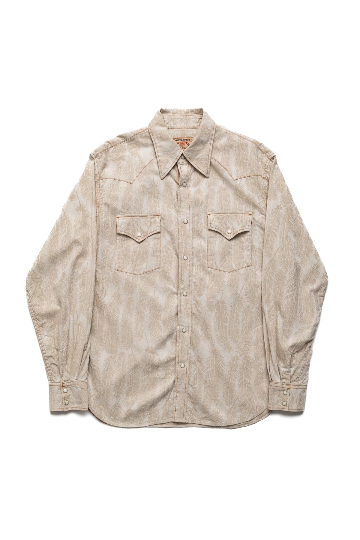 5oz MAGPIE Denim HUSKY Western Shirt - Ecru - 1