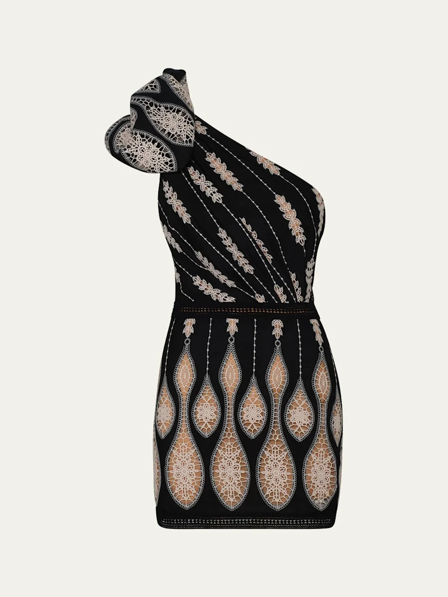 Celestial Matter Macrame One-Shoulder Mini Dress - 1
