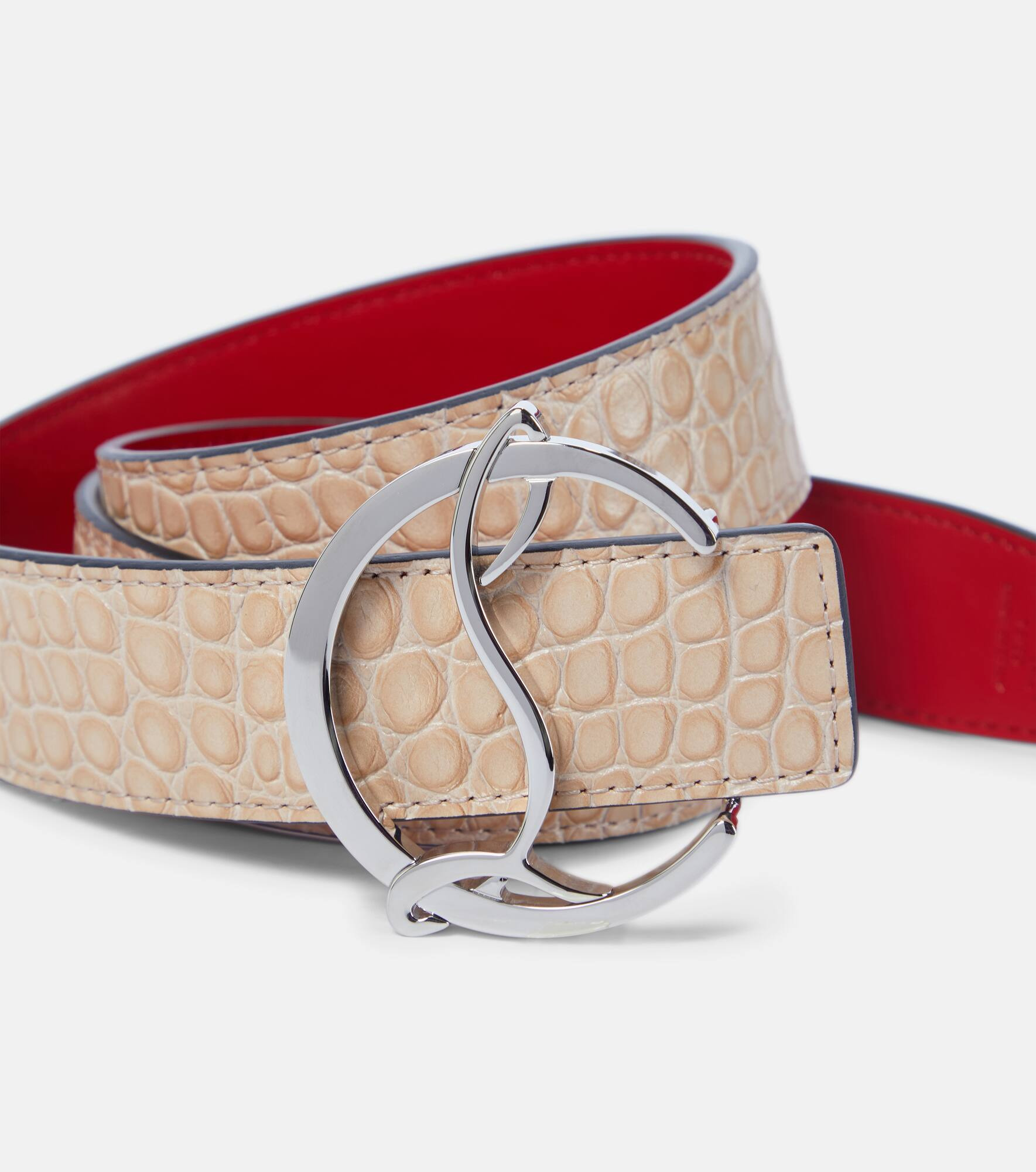 CL Logo reversible leather belt - 3