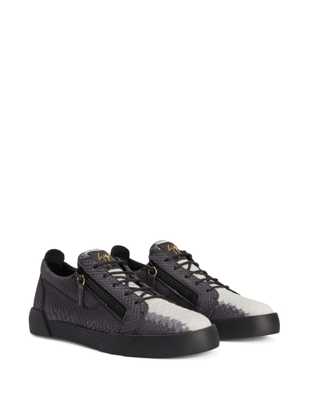 Frankie python-embossed leather sneakers - 2