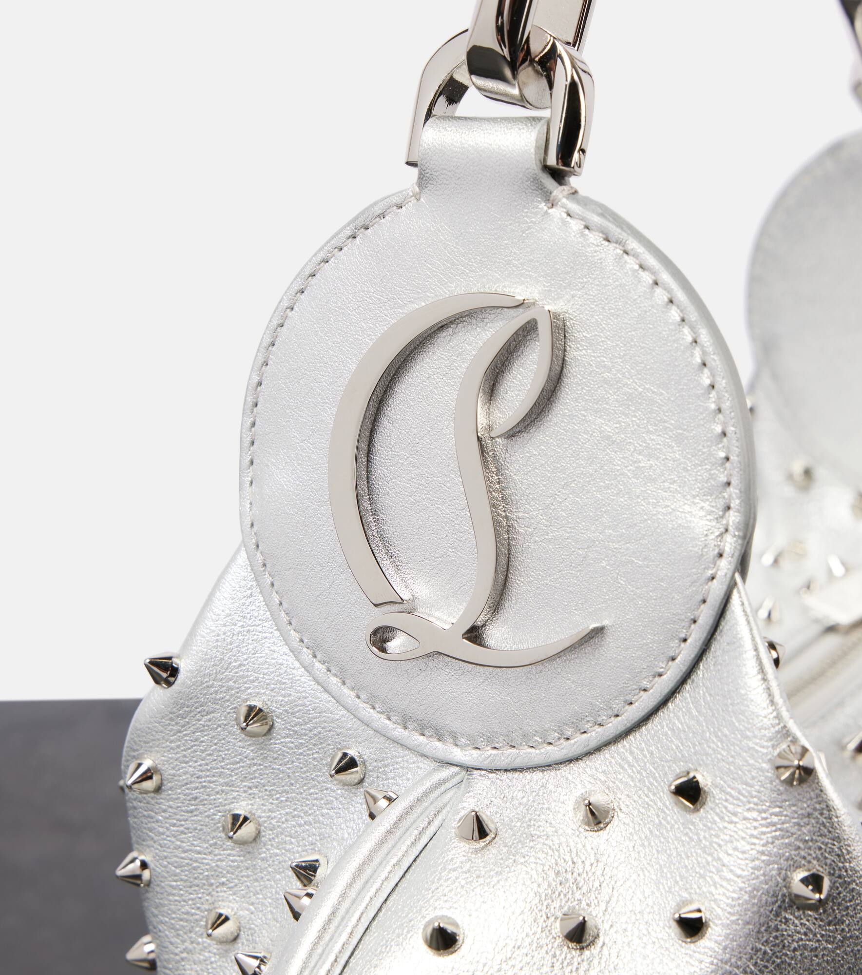 Le 54 spiked metallic leather shoulder bag - 6