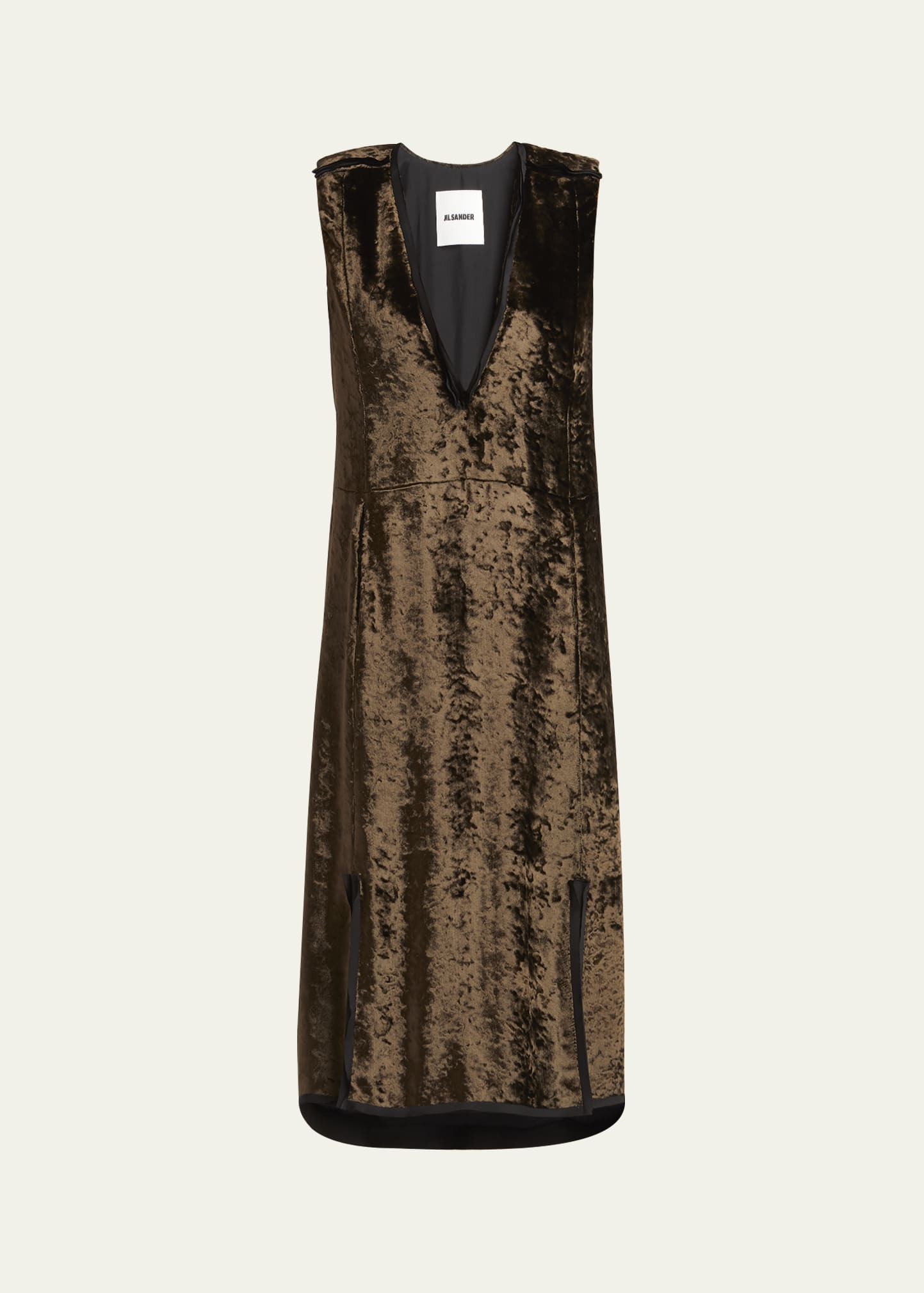 Deep V Neckline Straight Volume Dress - 1