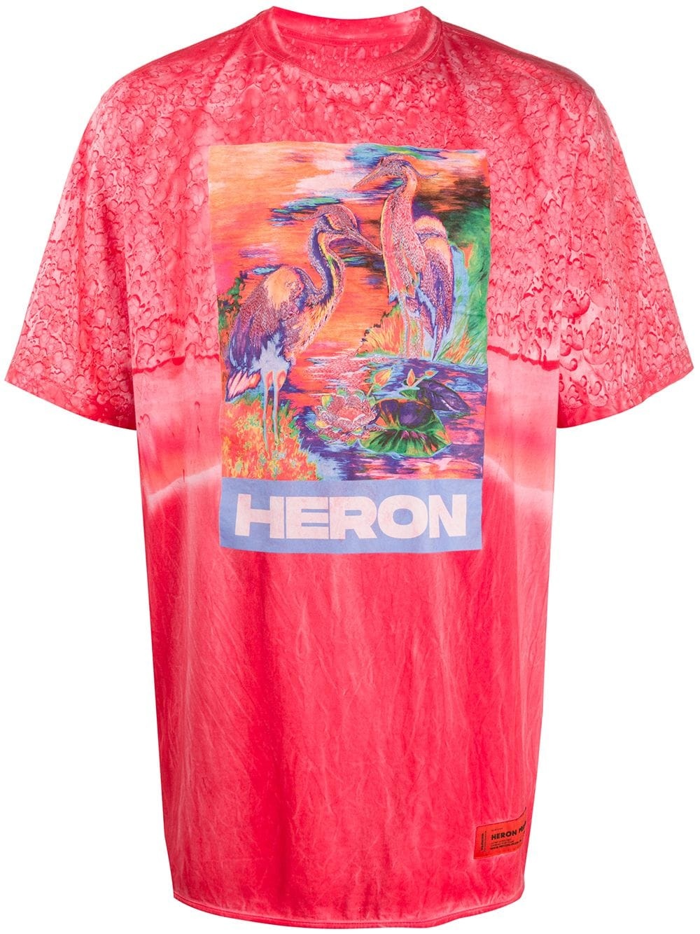 tie dye heron print T-shirt - 1