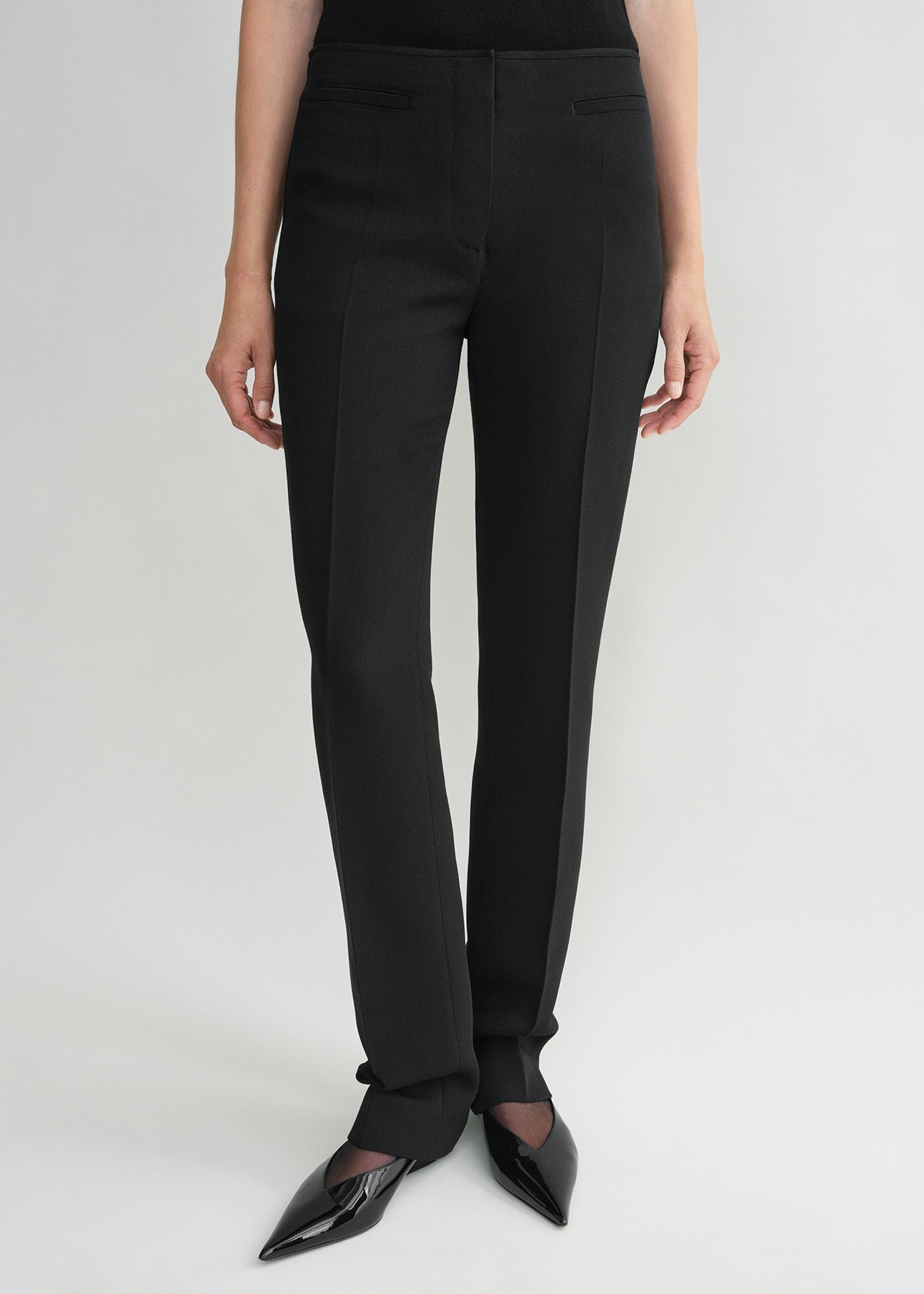 Low-waist cigarette trousers black - 5