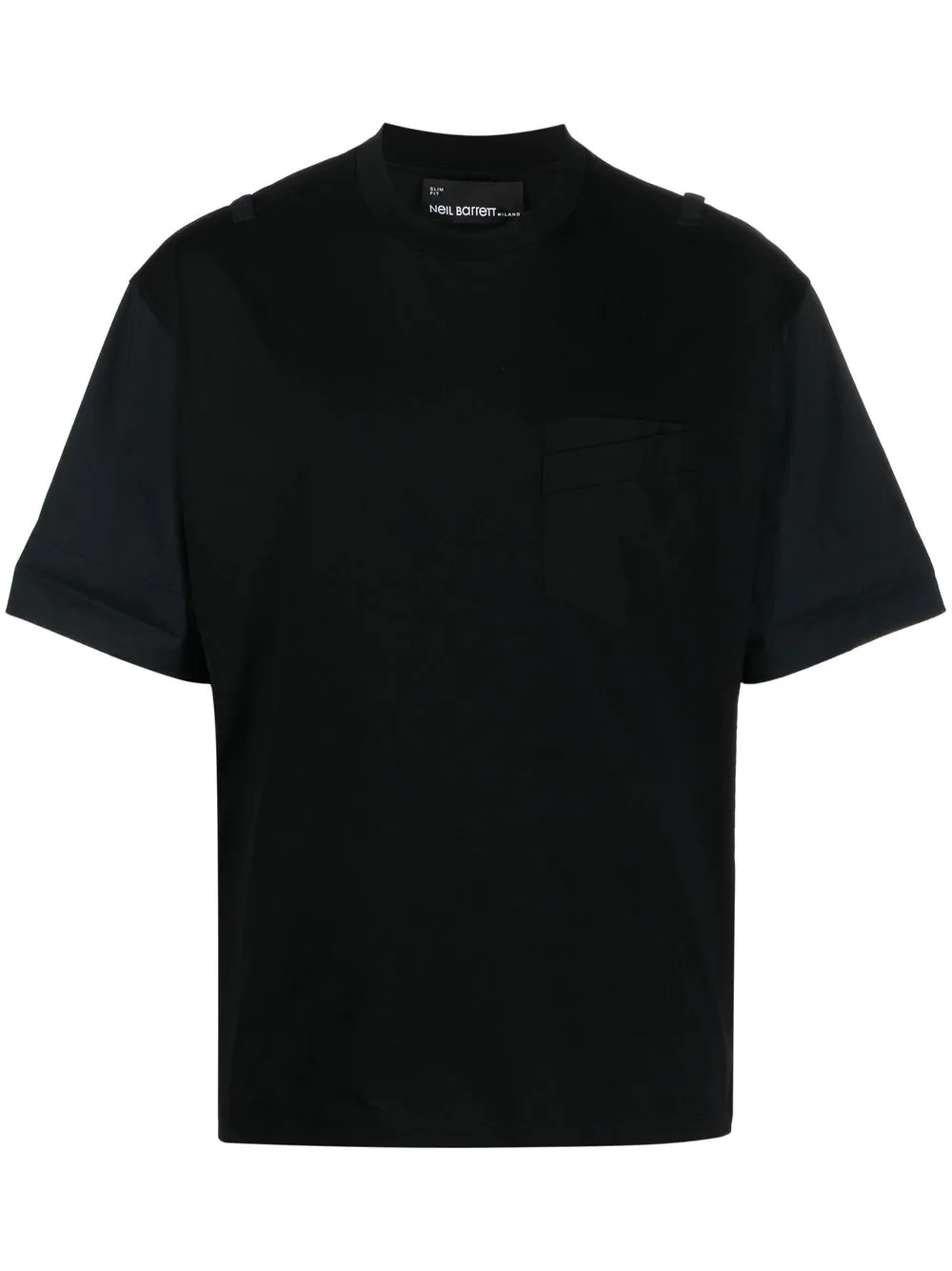 two-tone cotton T-shirt - 1