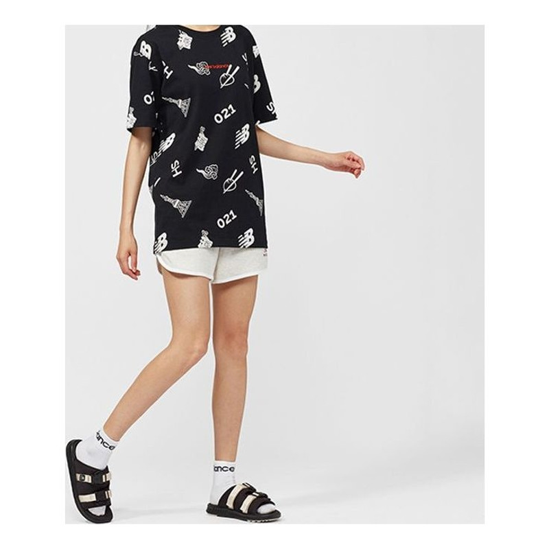 New Balance New Balance Printing Short Sleeve Couple Style Black AMT02372-BK outlook