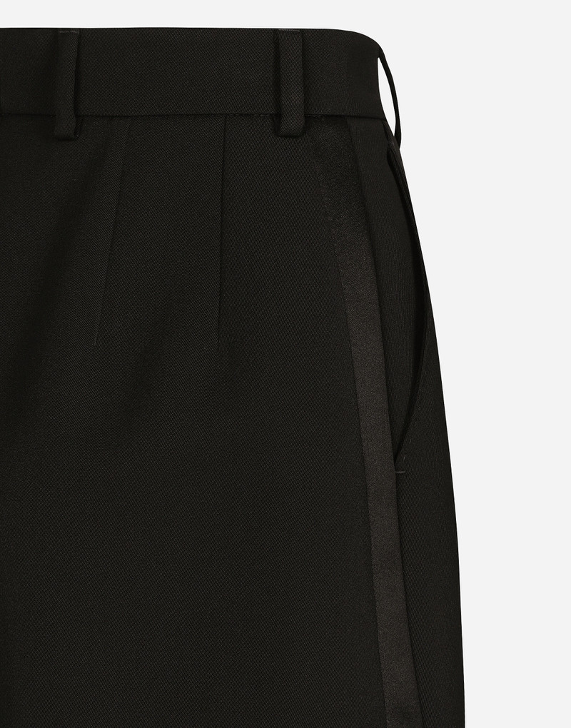 Wool gabardine tuxedo shorts 8