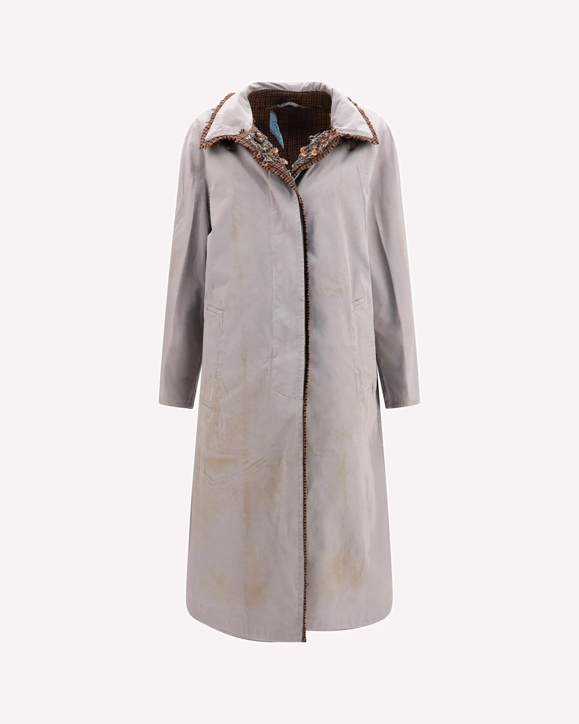 Reversible single-breasted coat with gocce details - 1