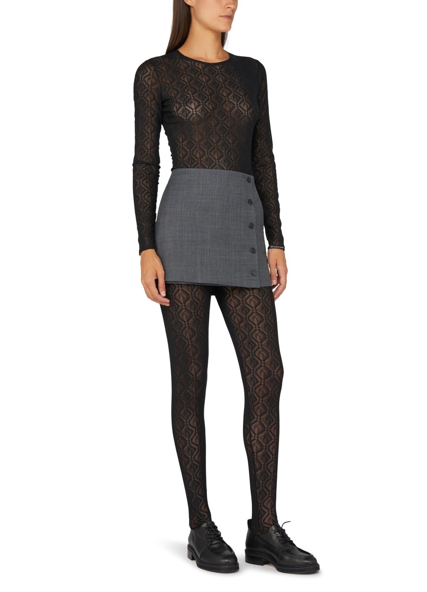 Marine Serre Moon diamant mesh jacquard tights | 24s