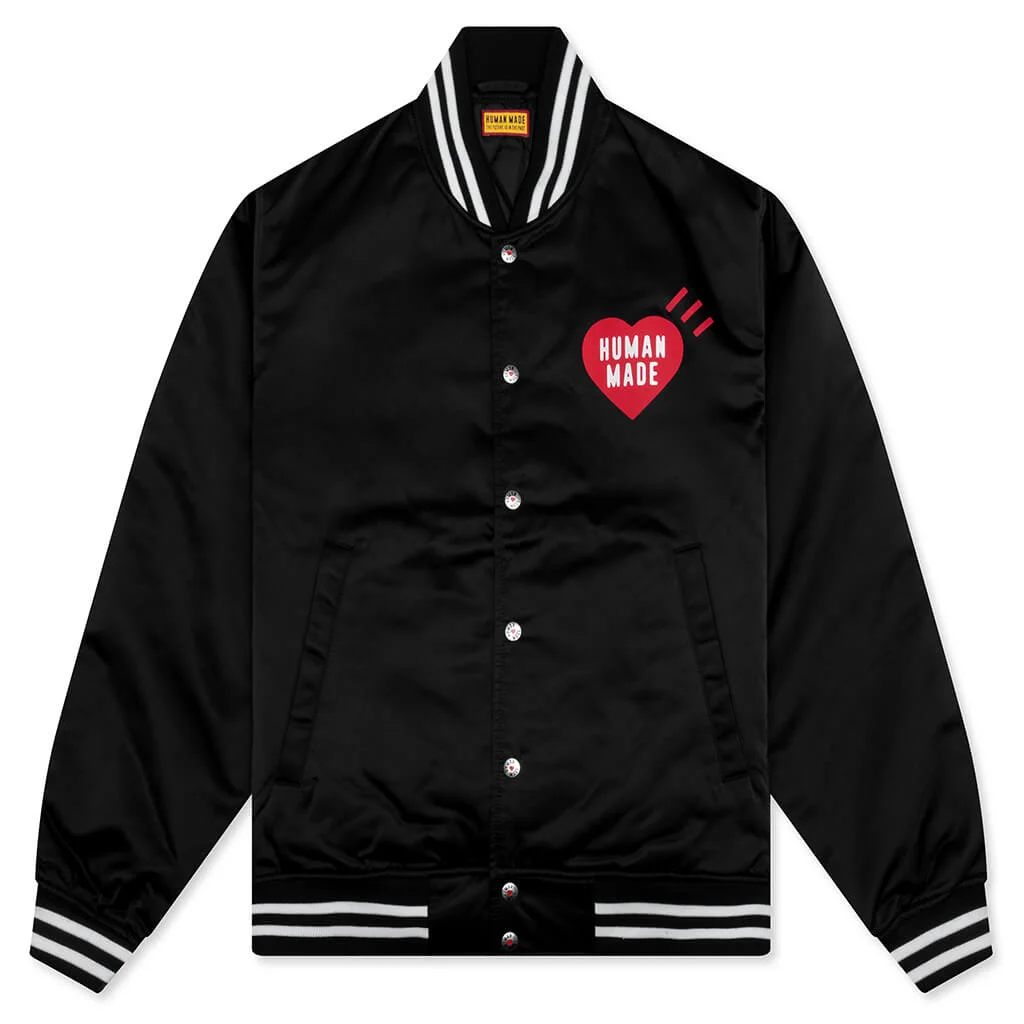 NYLON STADIUM JACKET - BLACK - 1