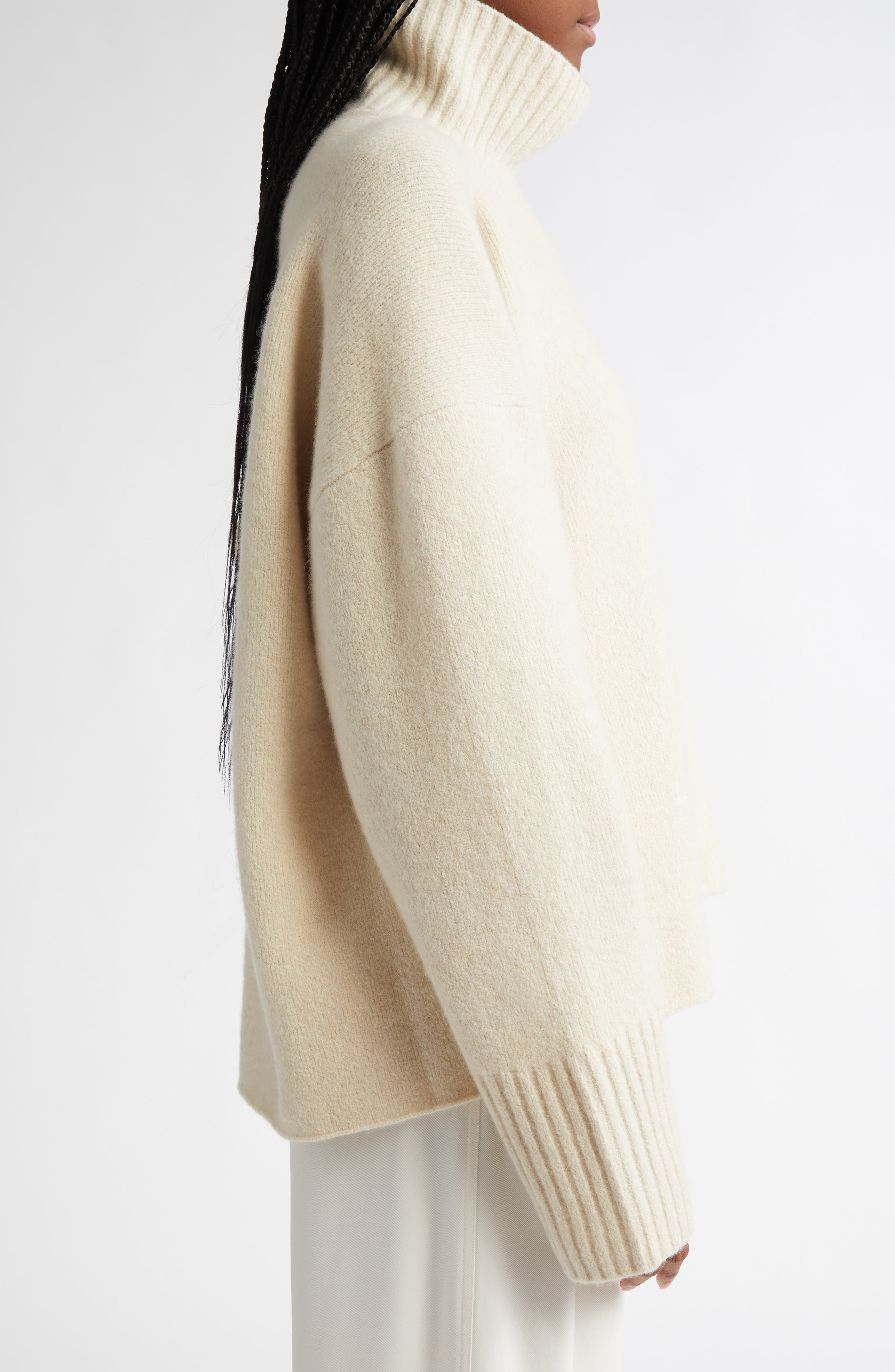 Proenza Schouler Sandra Cashmere & Wool Blend Turtleneck Sweater in Ecru at Nordstrom - 4