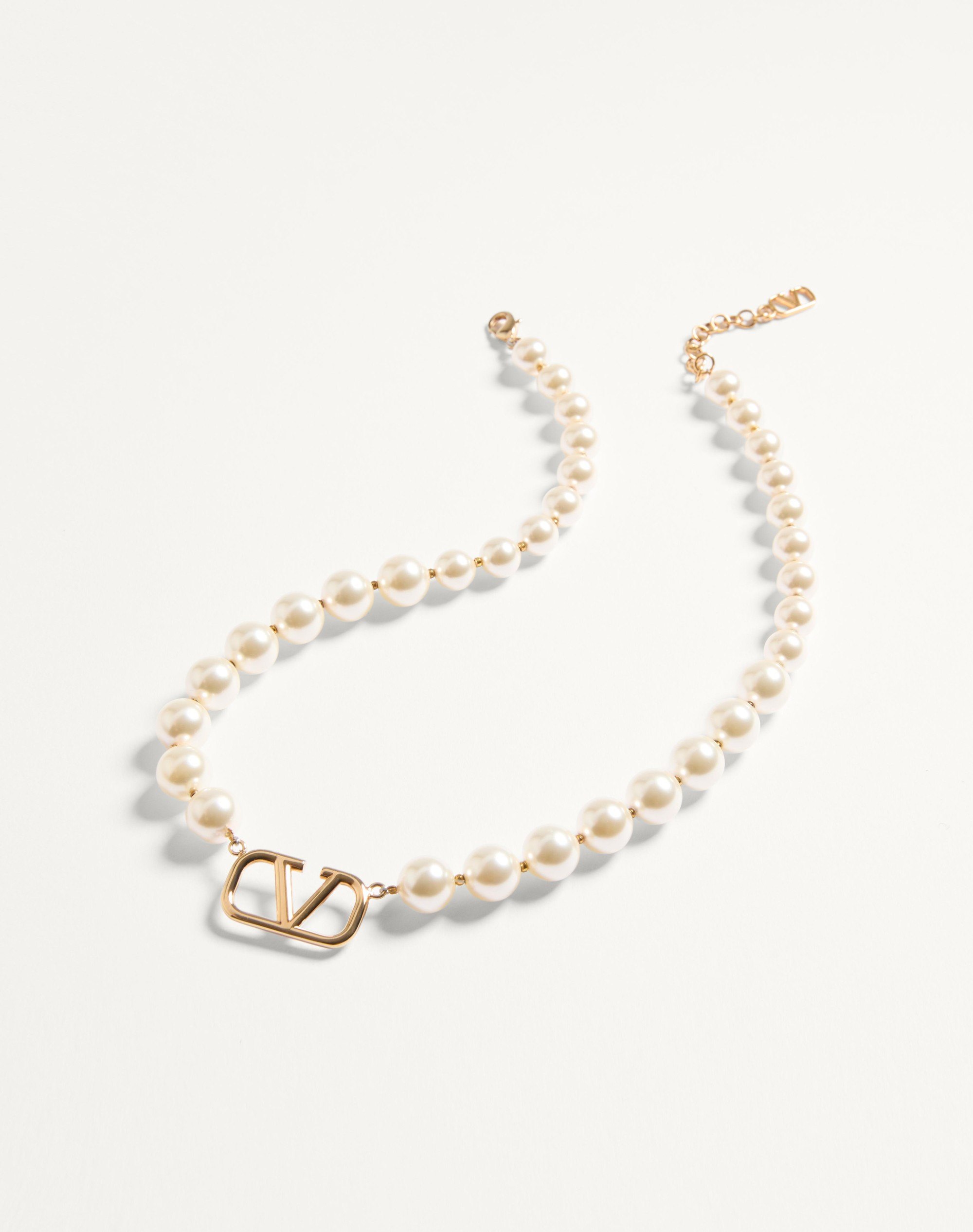 VLOGO SIGNATURE METAL NECKLACE WITH SWAROVSKI® PEARLS - 3