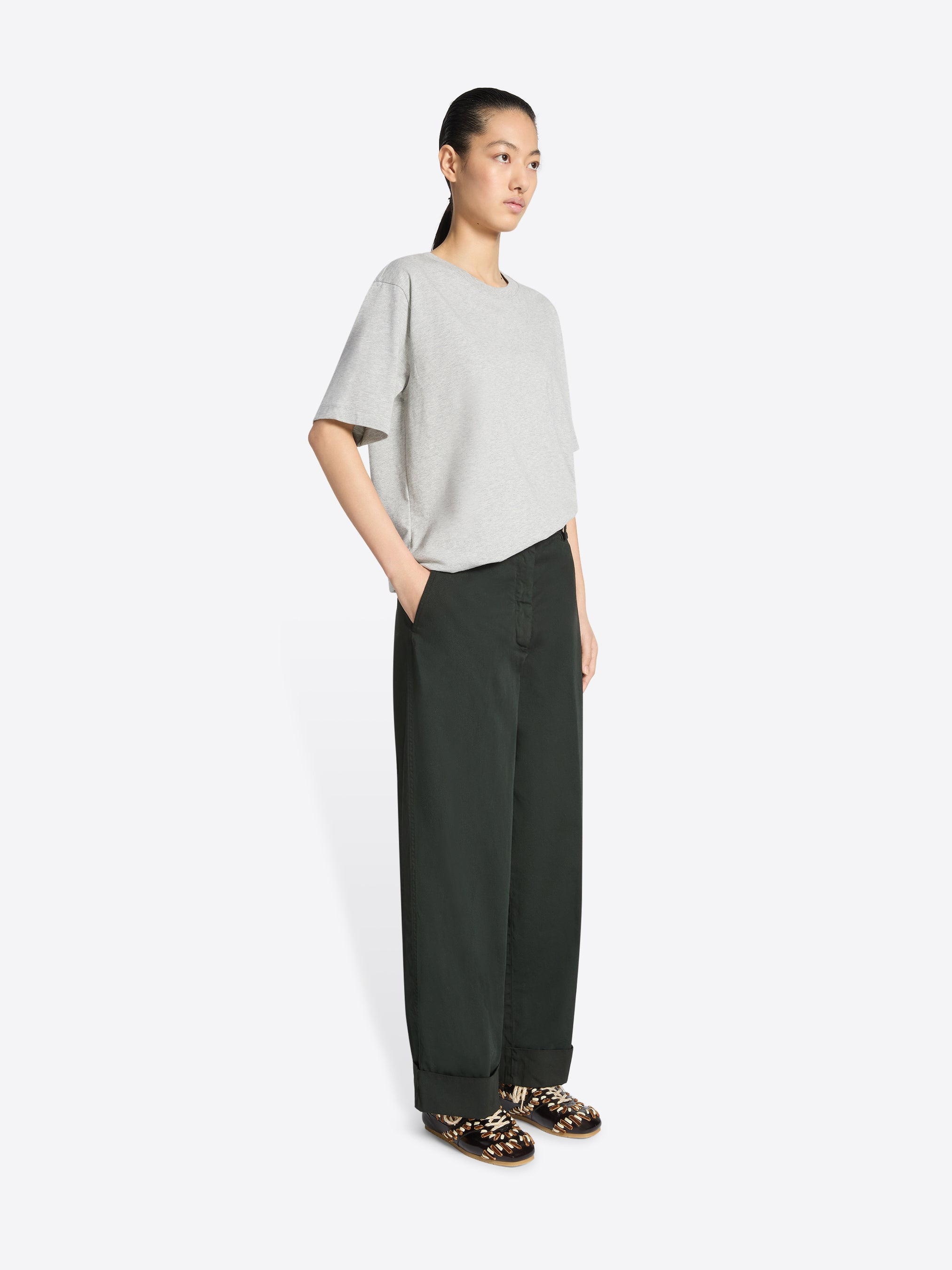 CUFFED COTTON PANTS - 3