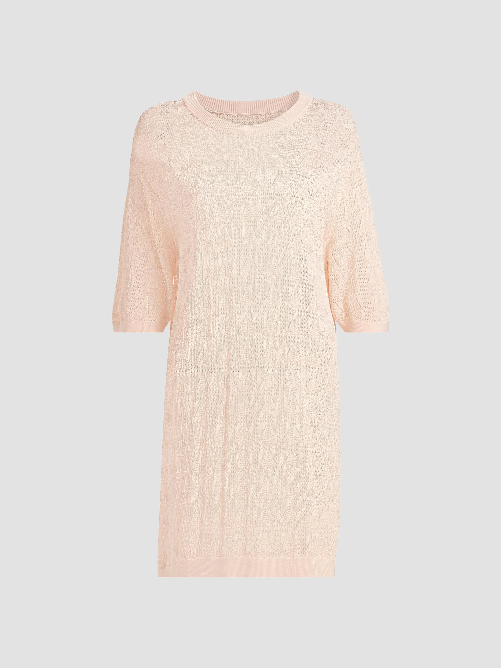 Women's Armas Knit T-Shirt Dress - Light Pink - 1
