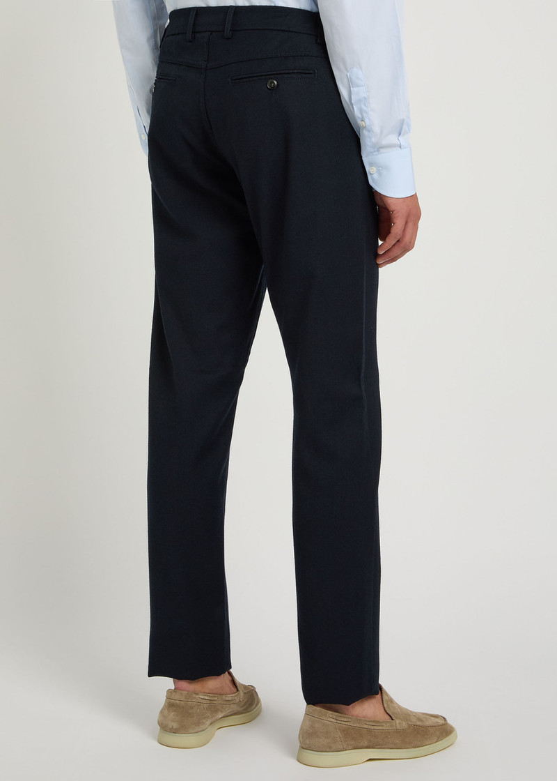 Canali Drawstring Slim Straight-leg Wool Trousers 3