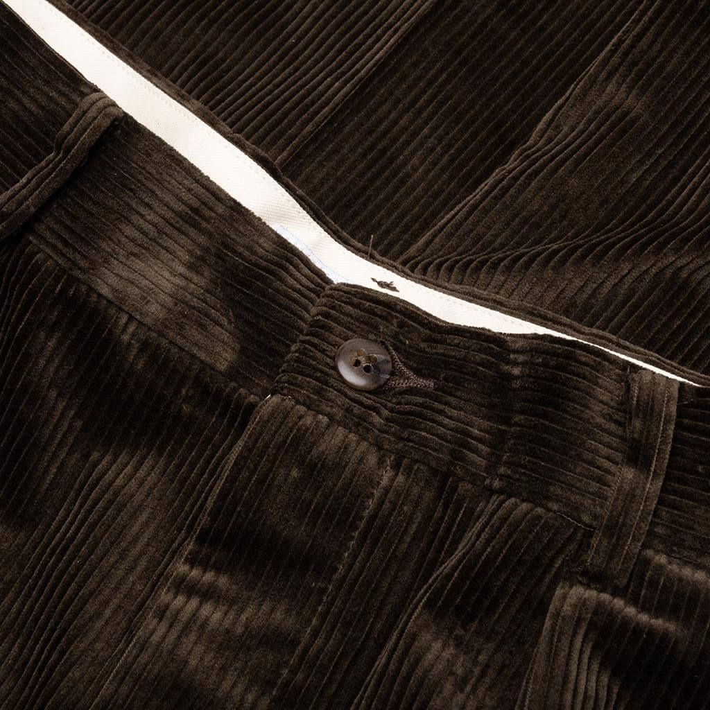 DOUBLE PLEATED CORDUROY TROUSERS - BROWN - 3