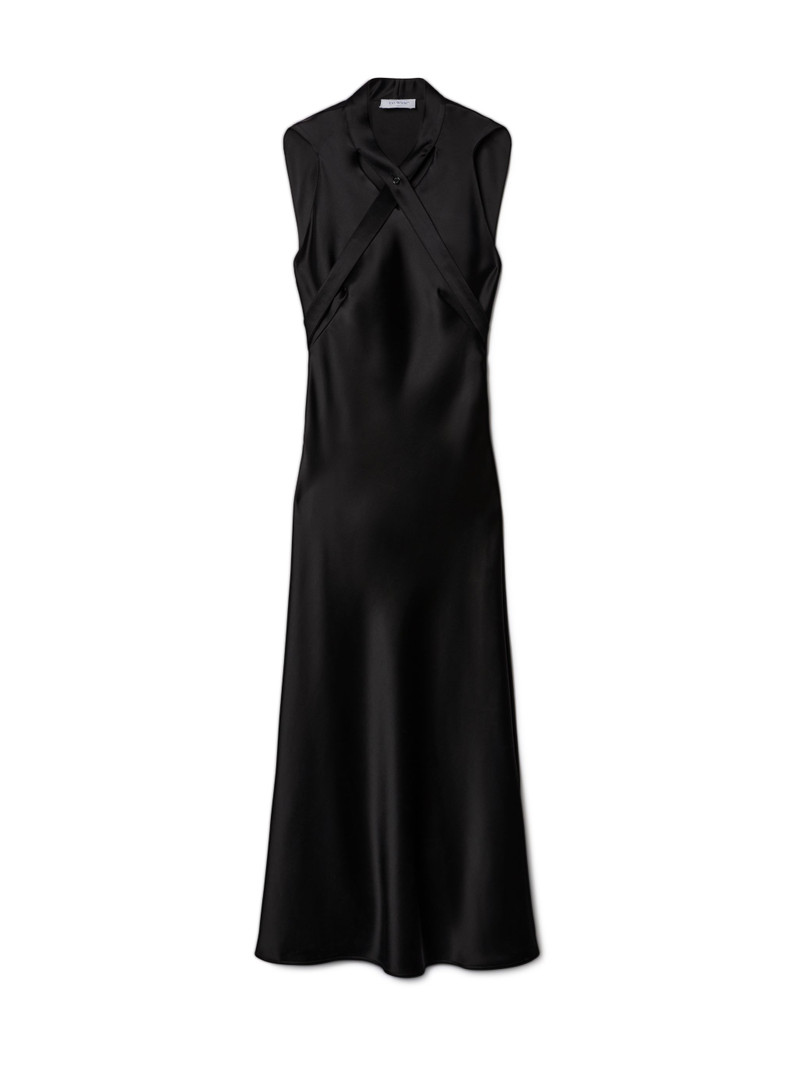 Satin Buckle Long Dress 1