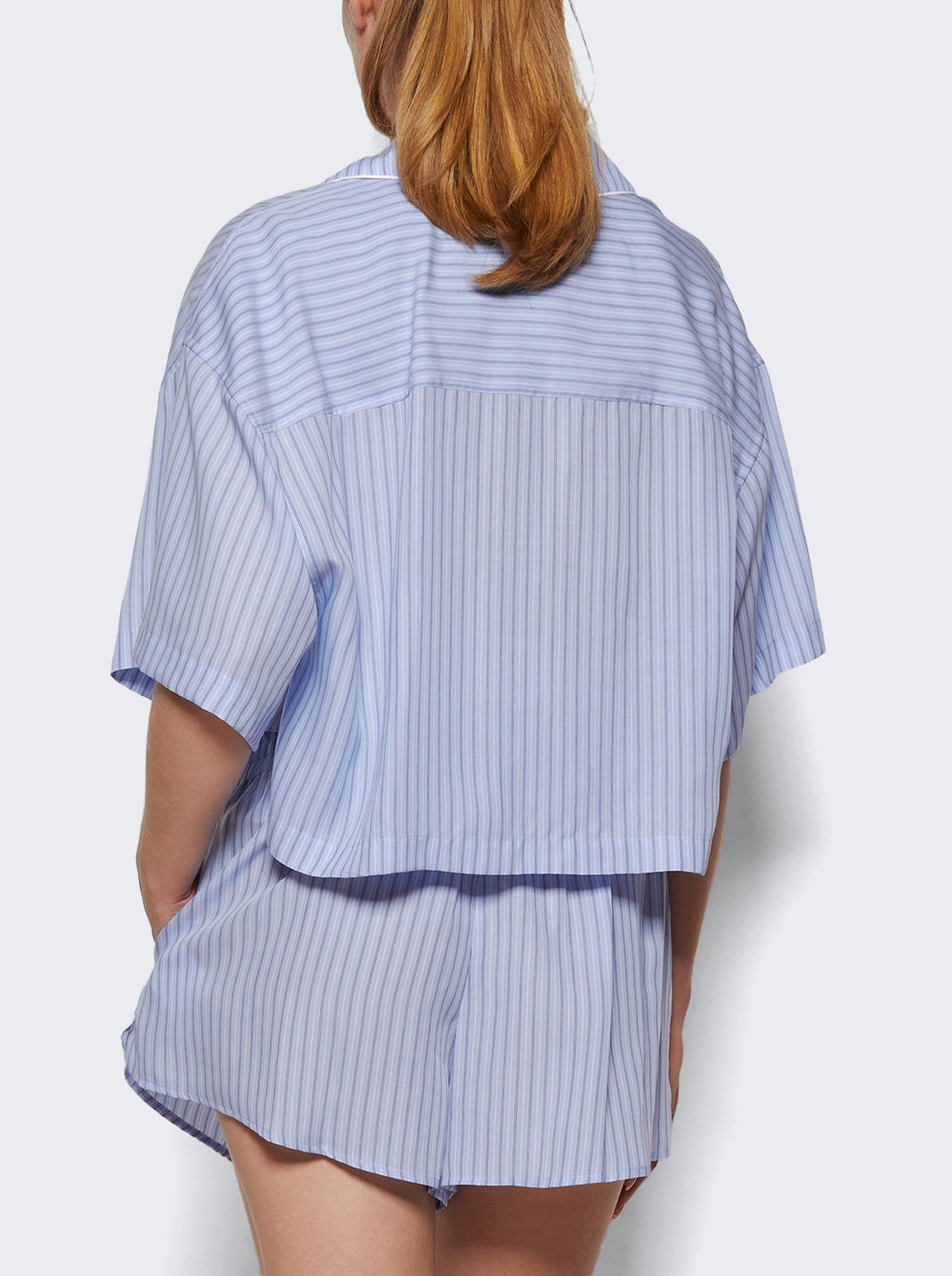 Cropped Shirt Oxford Blue - 4