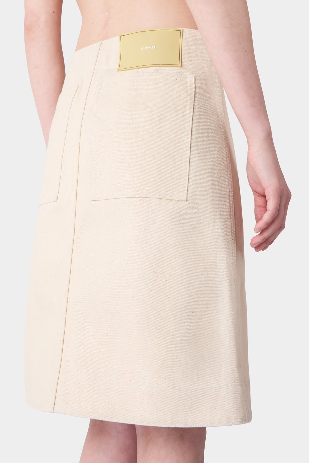 BELLIDENTRO REVERSIBLE SKIRT / ecru denim & white stripes - 5