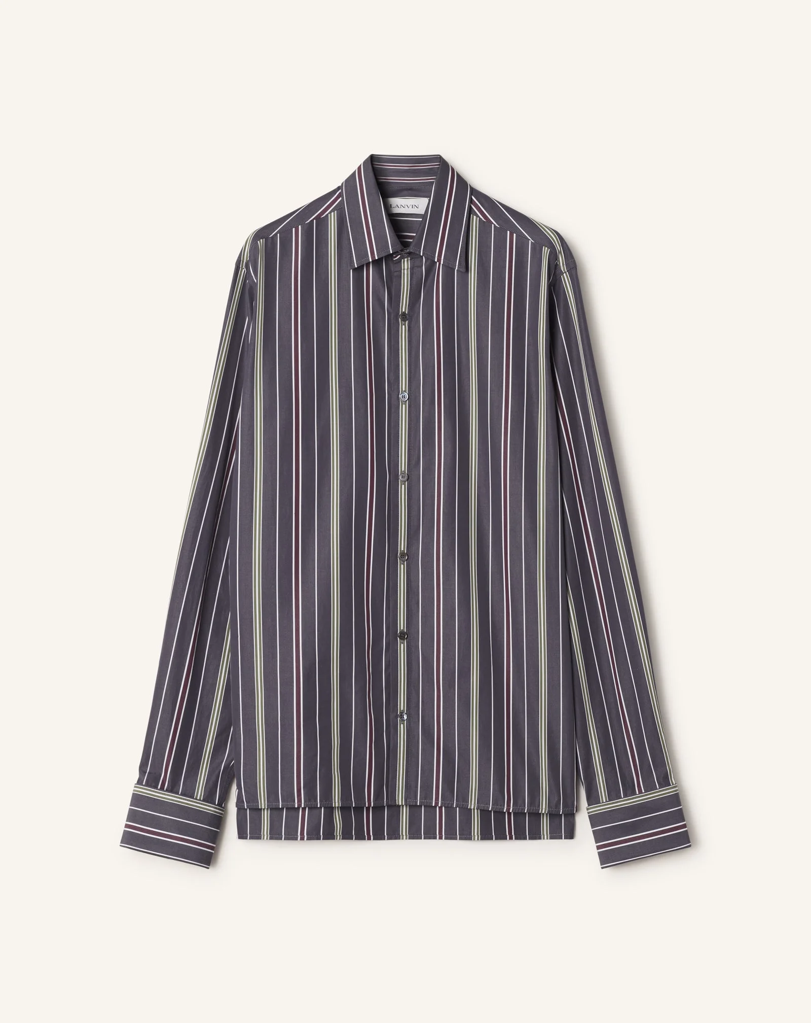 STRAIGHT-CUT STRIPED SHIRT IN COTTON POPLIN - 1