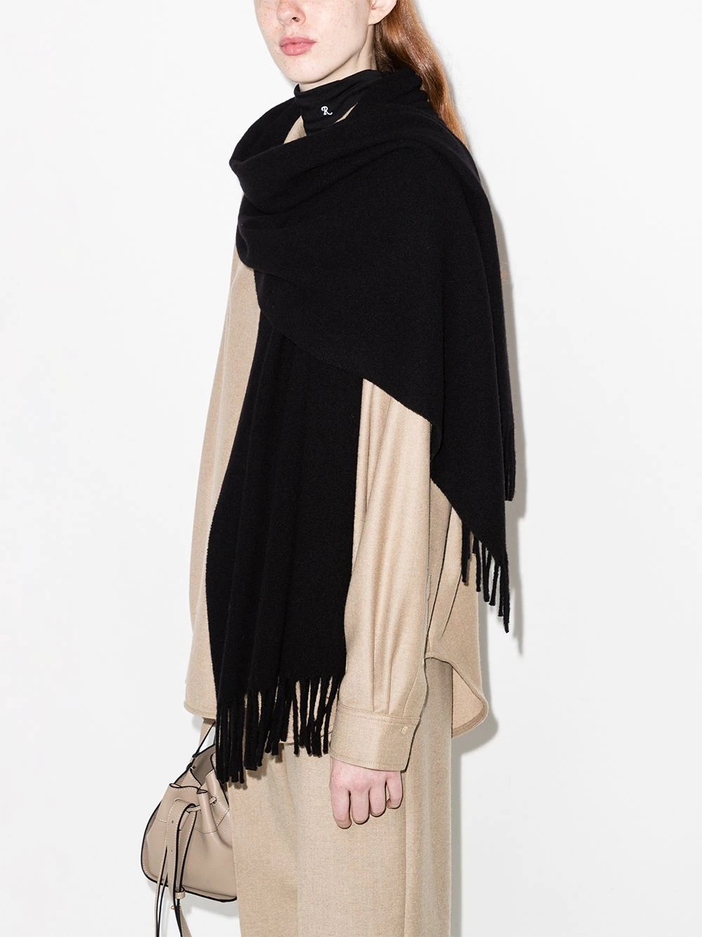 fringed knitted scarf - 2
