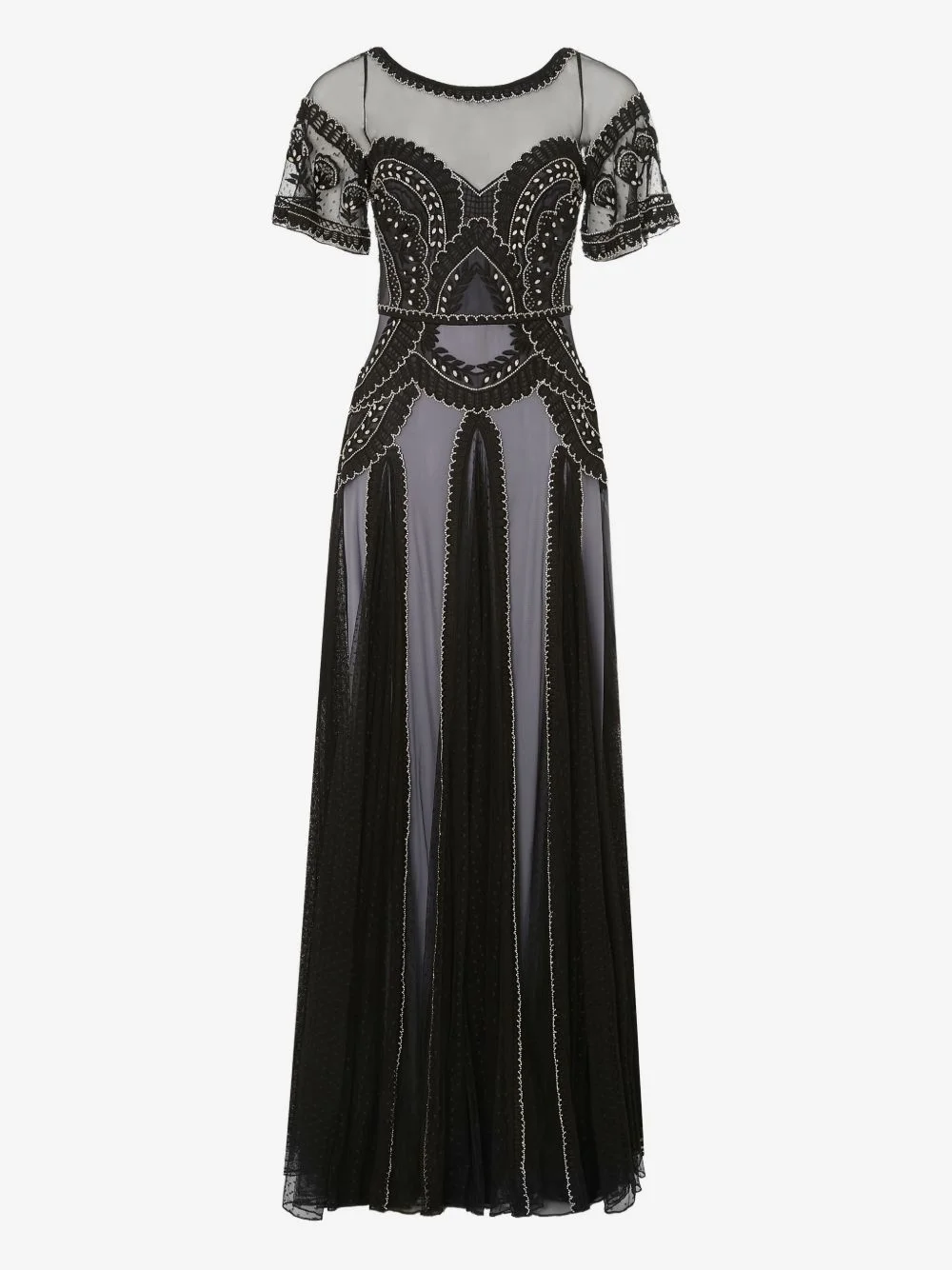 Camile embroidered pleated gown - 1