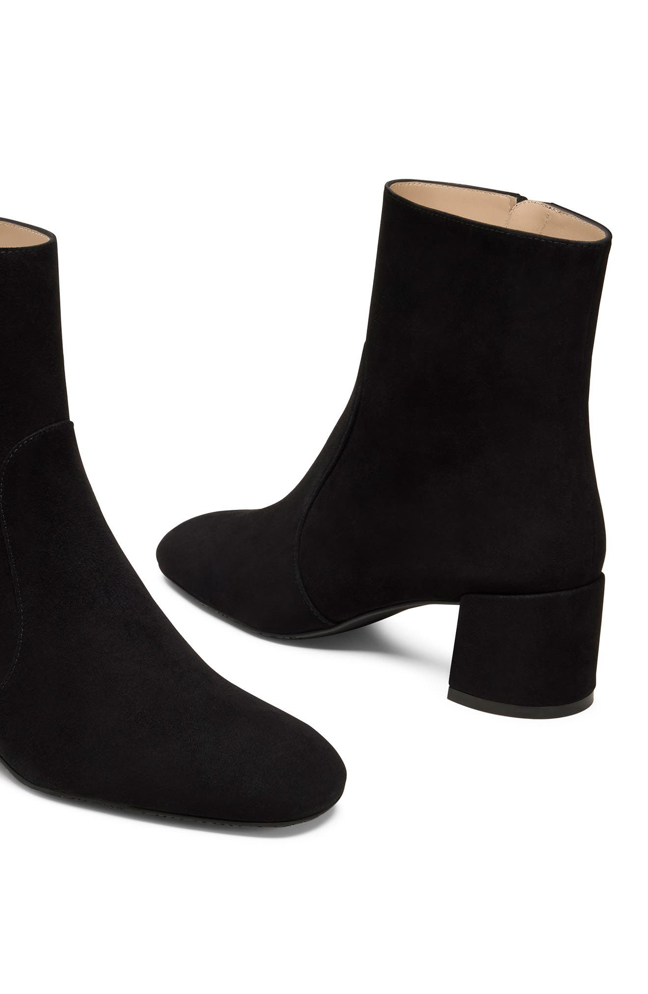 Stuart Weitzman Maeve Zip Bootie in Black Seude at Nordstrom - 3
