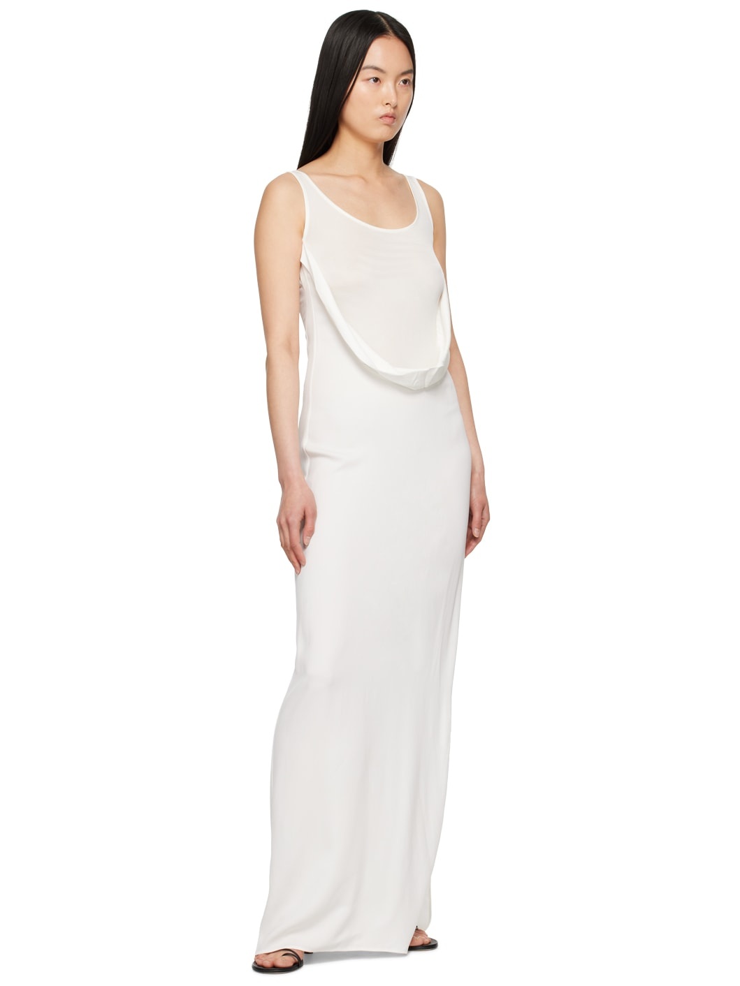 White Fusion Arced Maxi Dress - 5