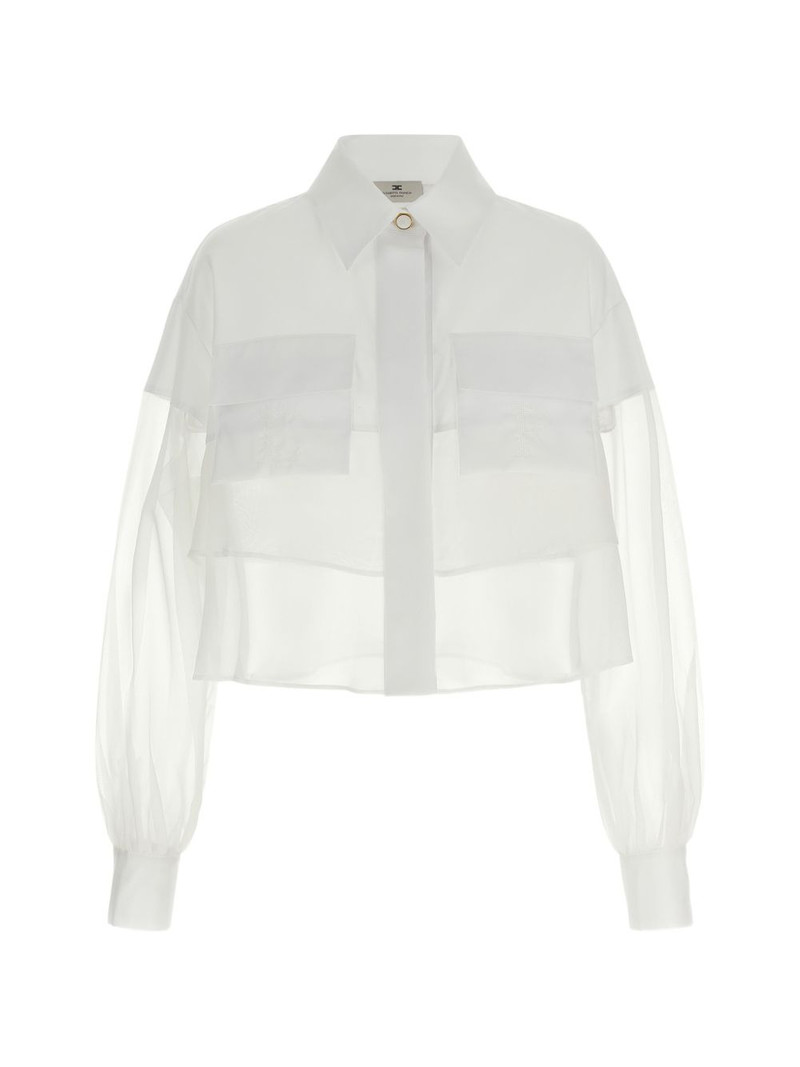 organza crochet-logo crop shirt 1
