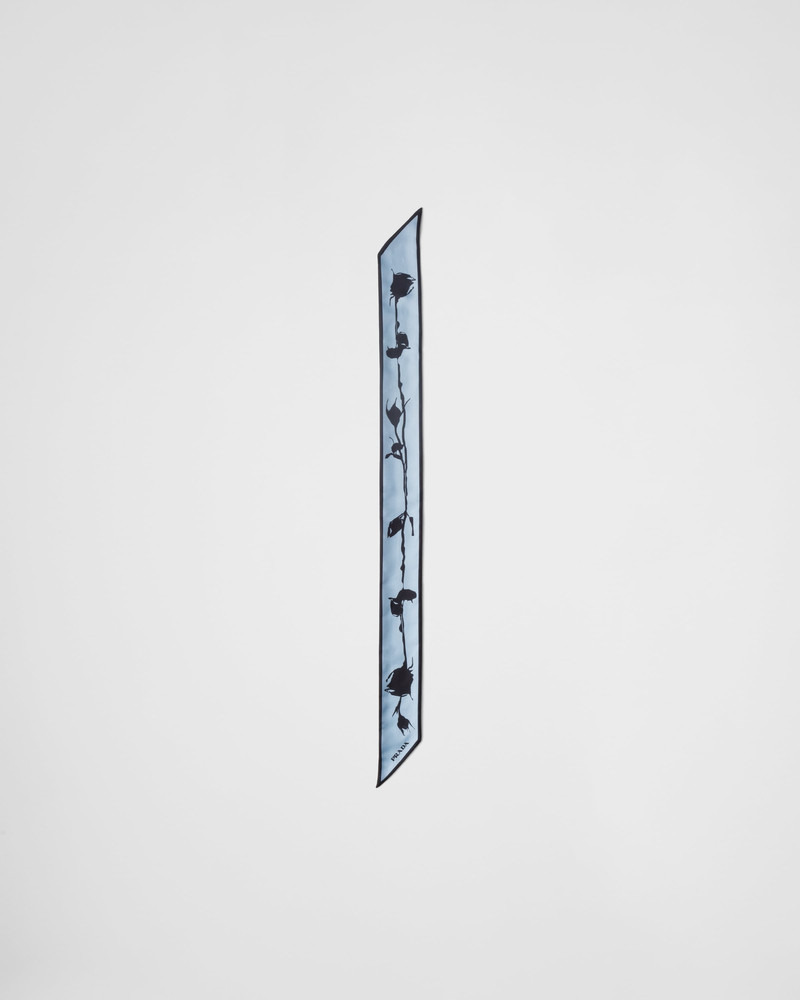 Printed twill skinny scarf 3