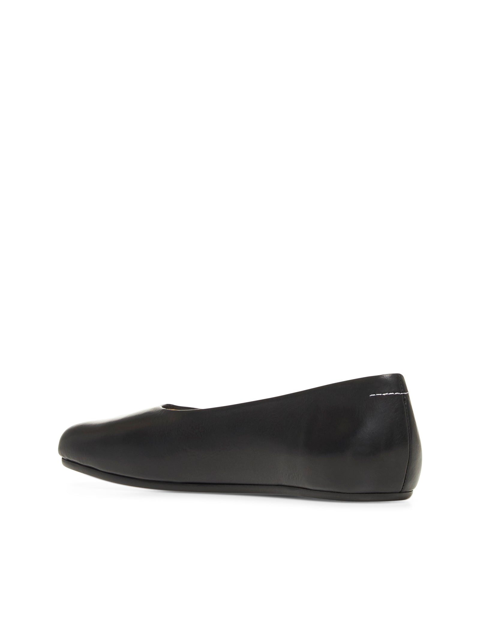 Black leather Stitch-out ballet flats - 3